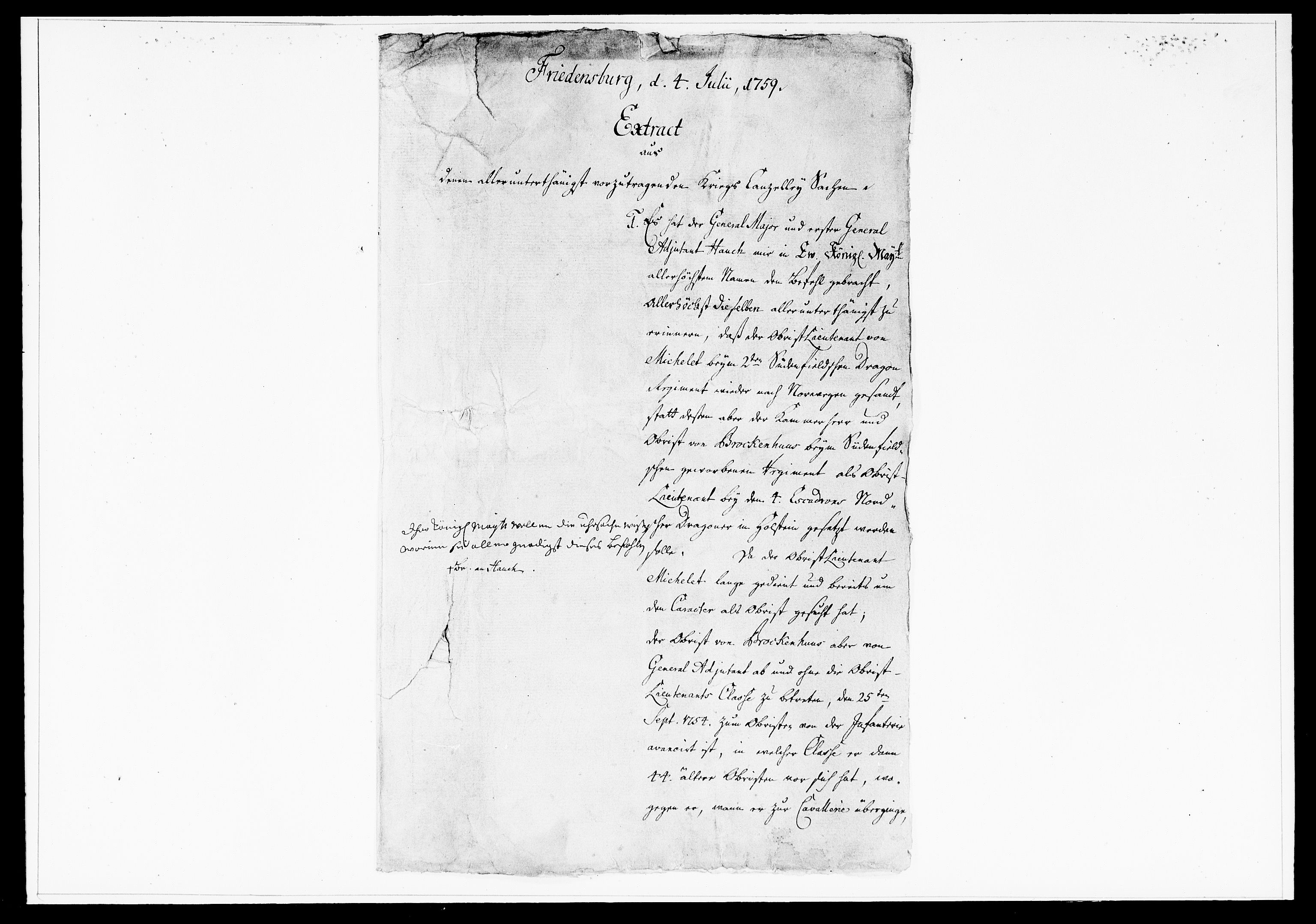 Krigskollegiet, Krigskancelliet, DRA/A-0006/-/1315-1333: Refererede sager, 1759, p. 425