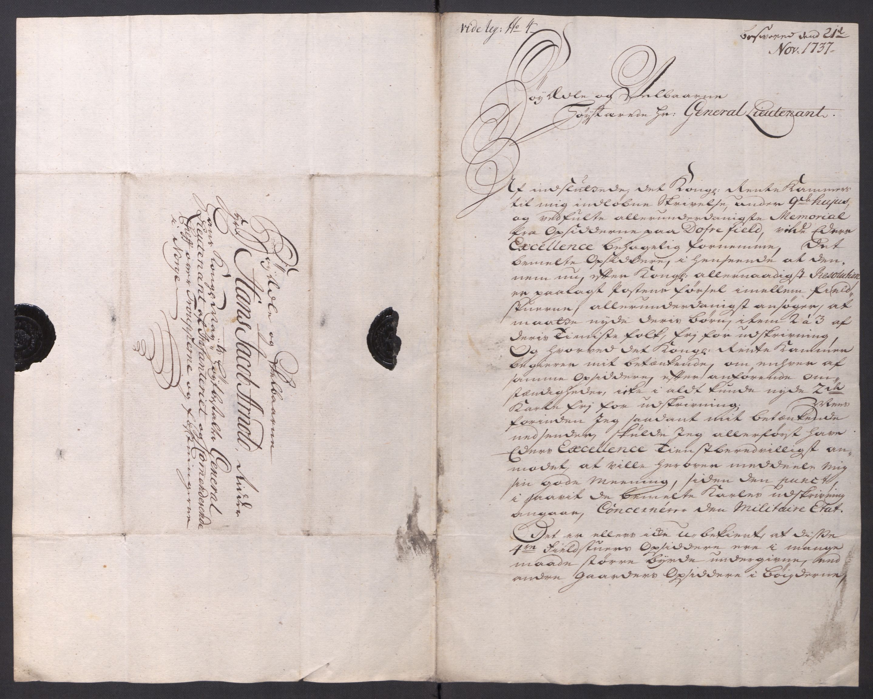 Kommanderende general (KG I) med Det norske krigsdirektorium, AV/RA-EA-5419/D/L0061: Stattholderens, stiftamtmenns og amtmenns brev, 1731-1740, p. 223