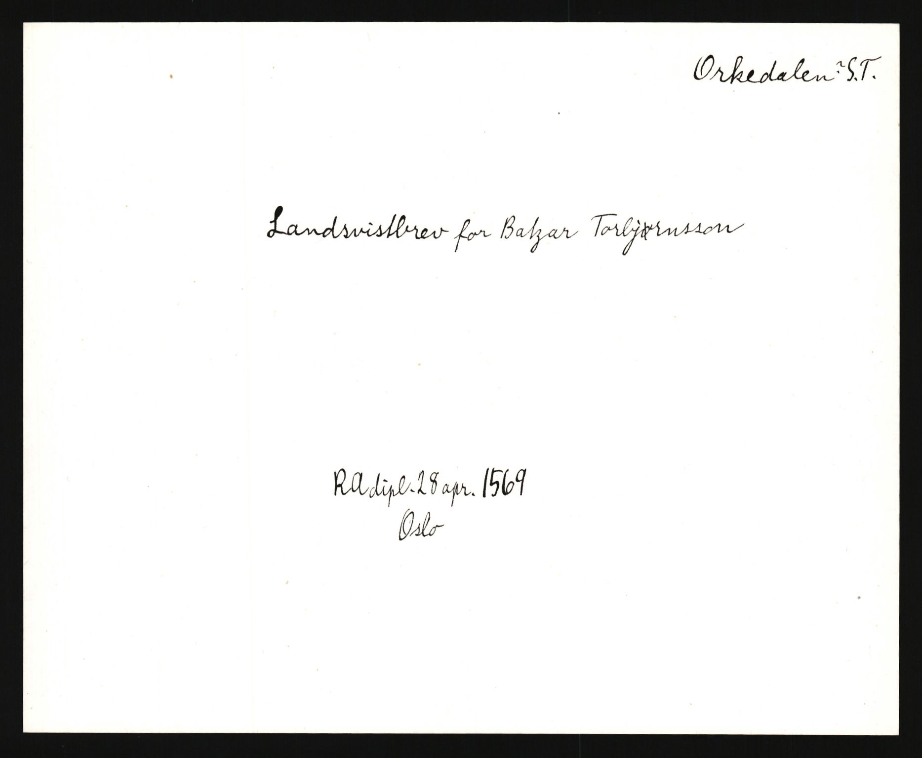 Riksarkivets diplomsamling, AV/RA-EA-5965/F35/F35e/L0032: Registreringssedler Sør-Trøndelag, 1400-1700, p. 193