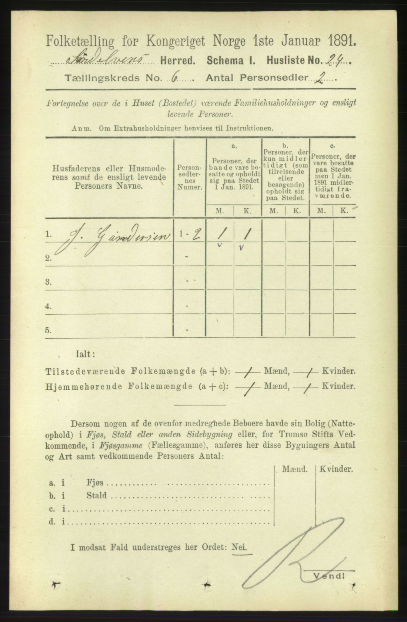 RA, 1891 census for 1523 Sunnylven, 1891, p. 1484