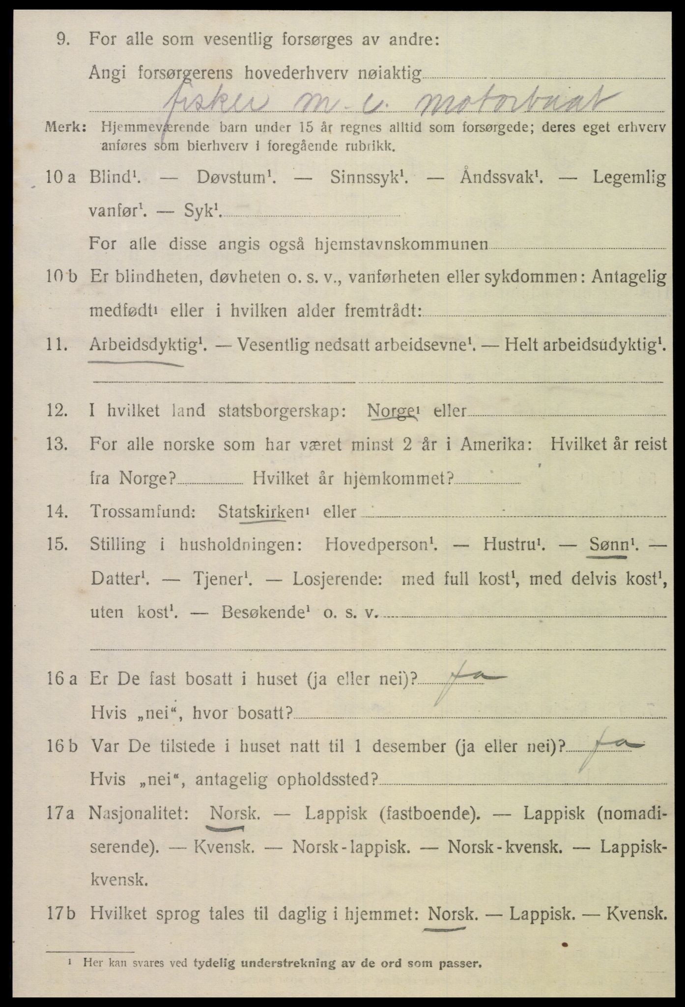 SAT, 1920 census for Otterøy, 1920, p. 2660