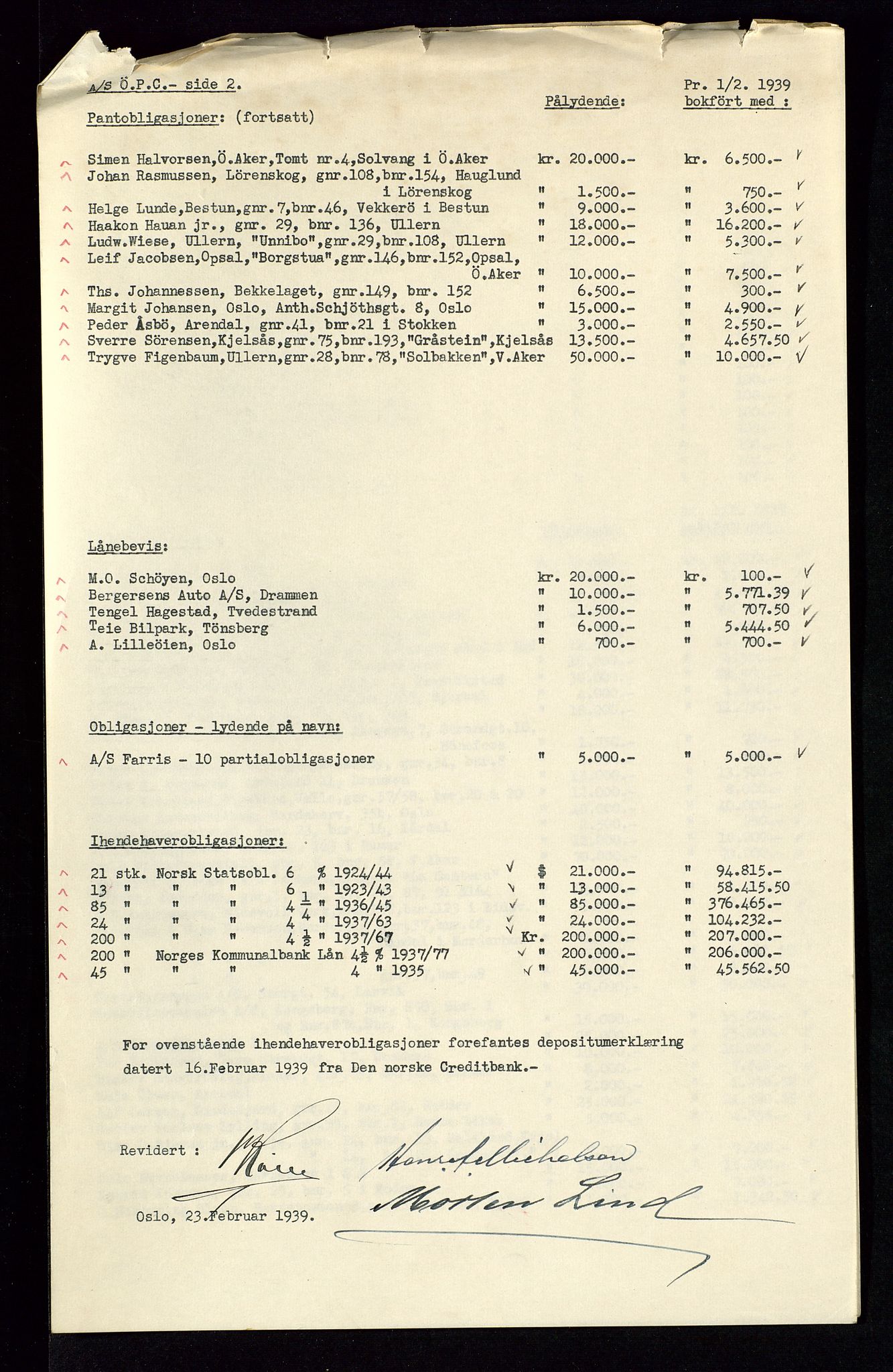 PA 1534 - Østlandske Petroleumscompagni A/S, SAST/A-101954/A/Aa/L0002/0010: Generalforsamlinger. / Generalforsamling, 1939, p. 13