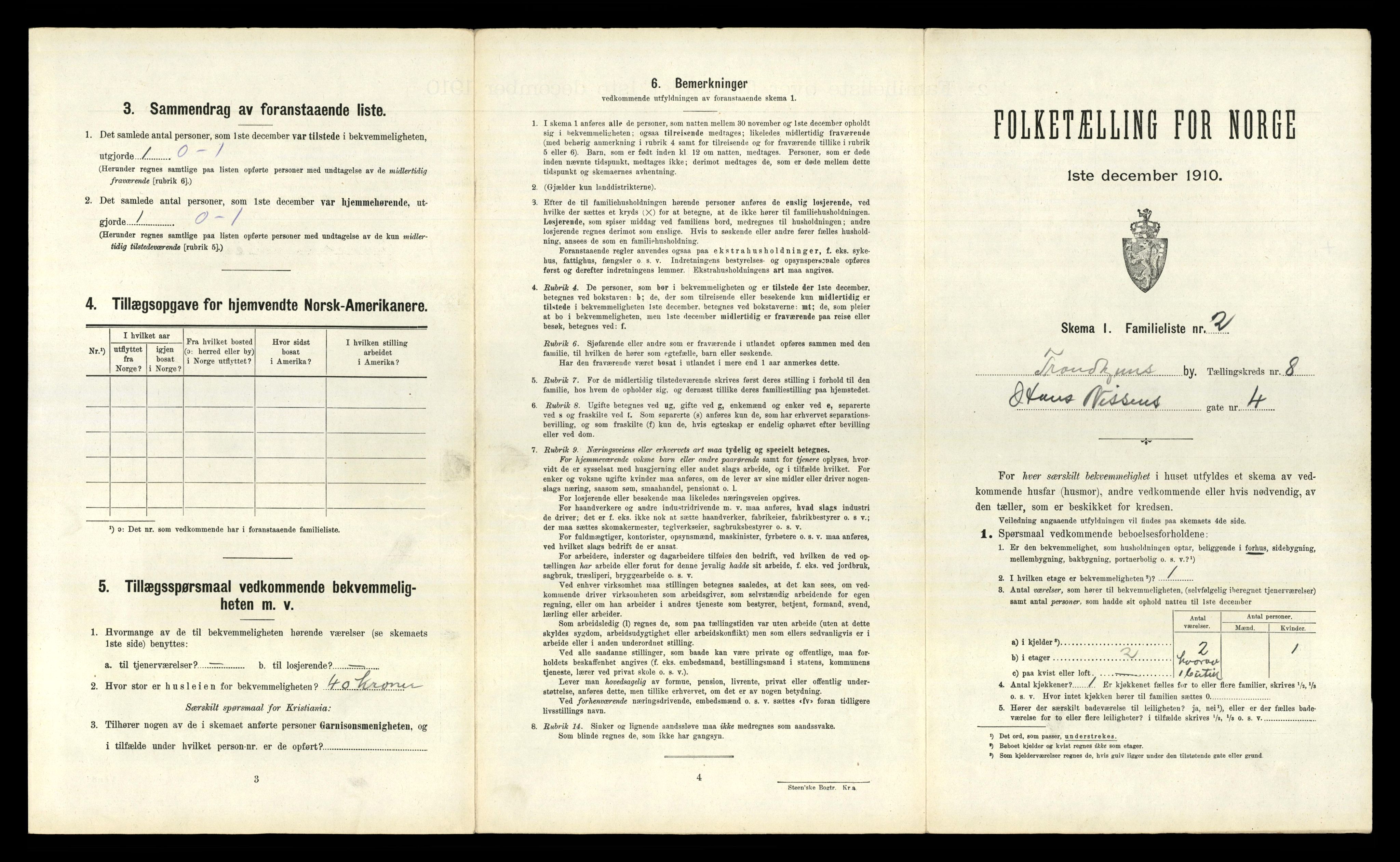 RA, 1910 census for Trondheim, 1910, p. 2677