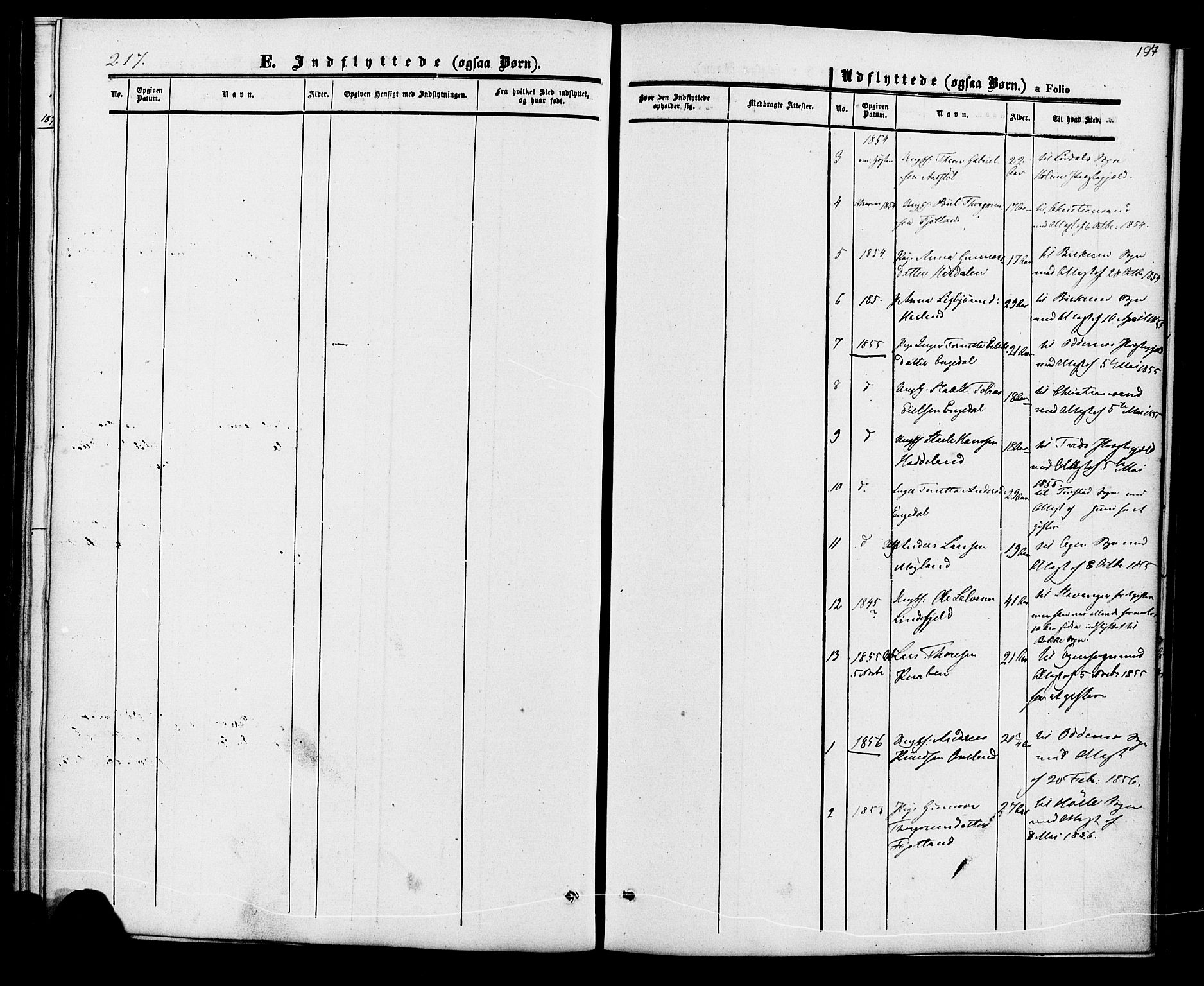 Fjotland sokneprestkontor, AV/SAK-1111-0010/F/Fa/L0001: Parish register (official) no. A 1, 1850-1879, p. 197