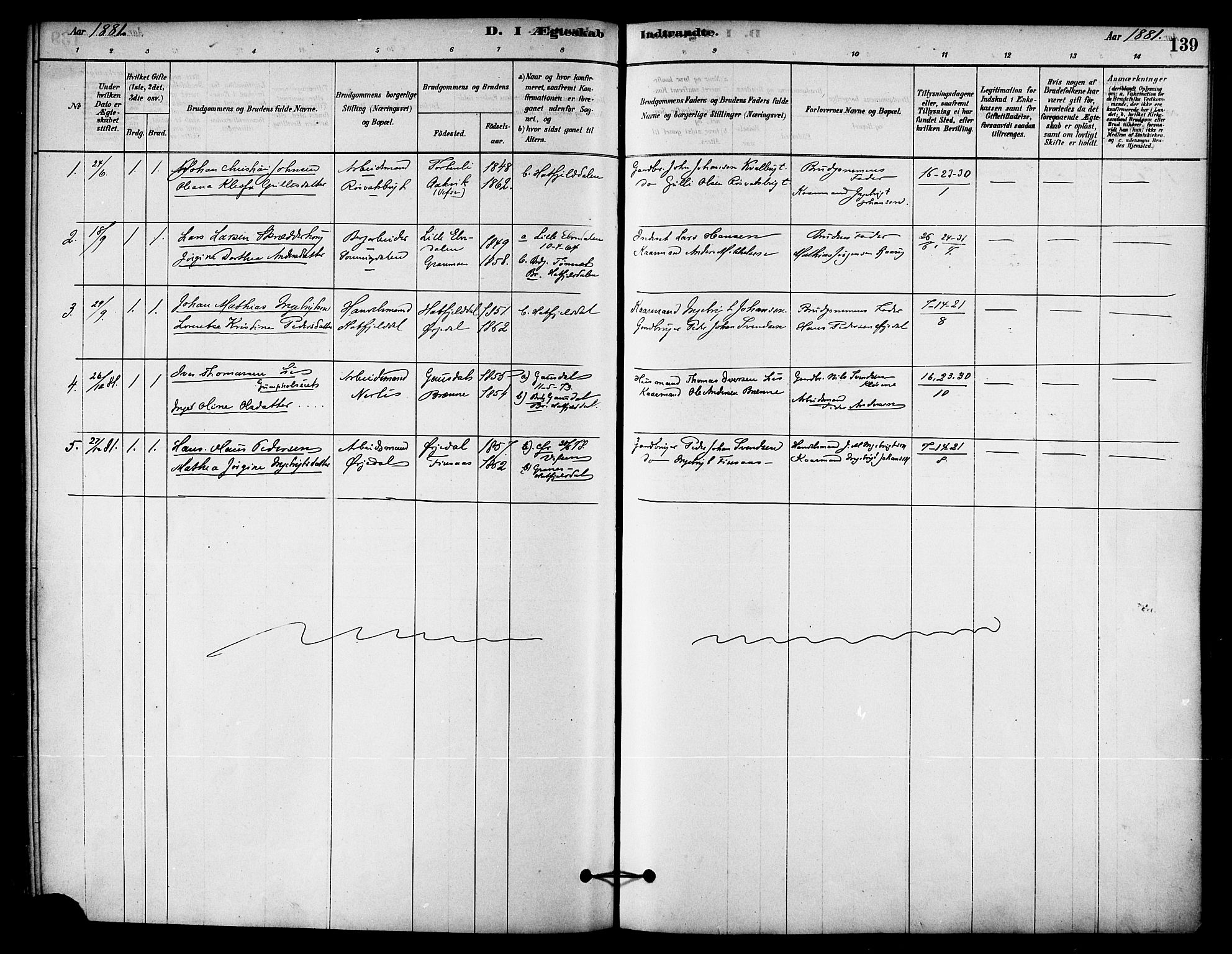 Ministerialprotokoller, klokkerbøker og fødselsregistre - Nordland, AV/SAT-A-1459/823/L0325: Parish register (official) no. 823A02, 1878-1898, p. 139