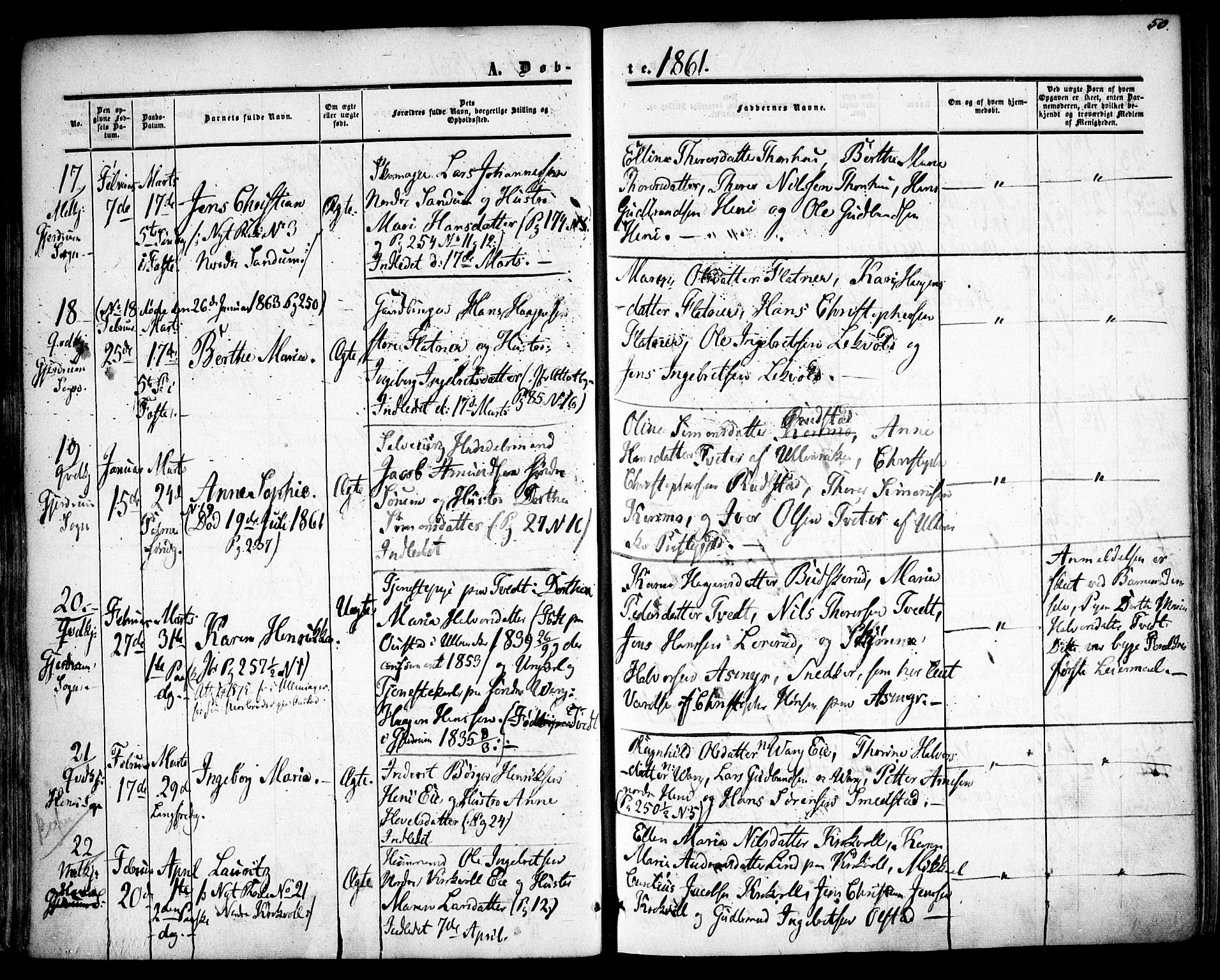 Gjerdrum prestekontor Kirkebøker, AV/SAO-A-10412b/F/Fa/L0007: Parish register (official) no. I 7, 1857-1866, p. 50