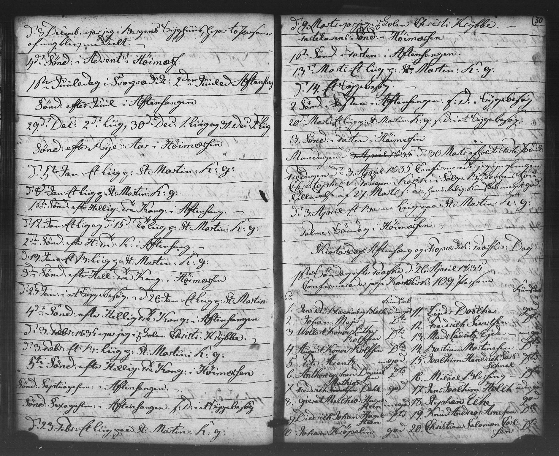 Korskirken sokneprestembete, AV/SAB-A-76101/H/Haa/L0066: Curate's parish register no. A 1, 1826-1843, p. 30