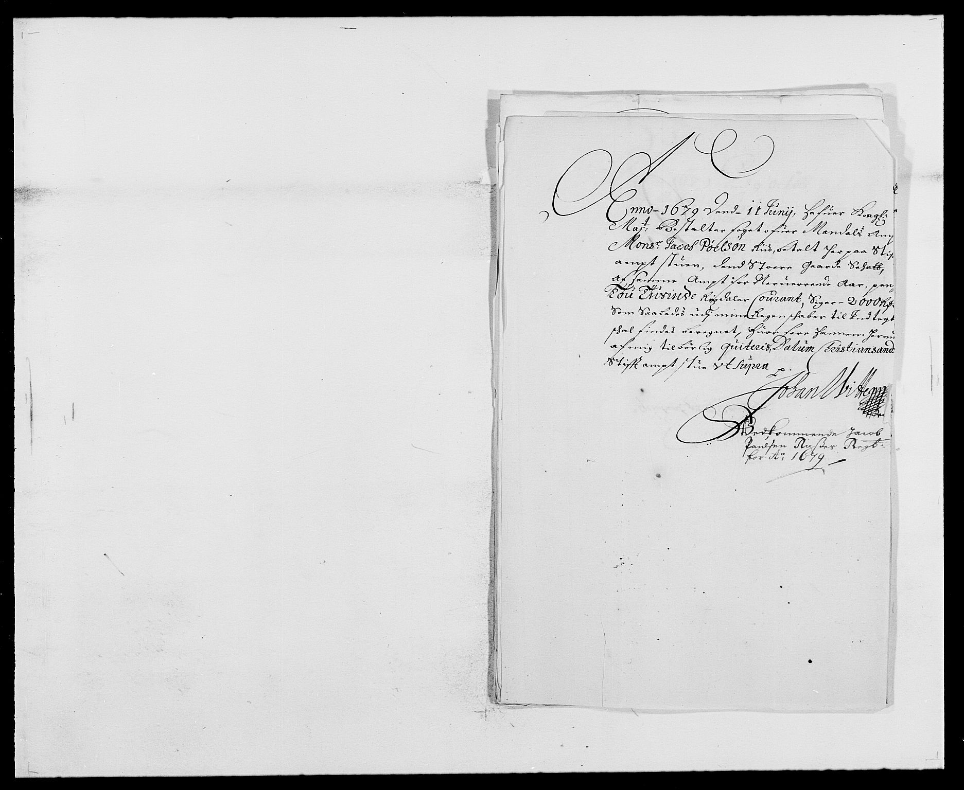 Rentekammeret inntil 1814, Reviderte regnskaper, Fogderegnskap, RA/EA-4092/R42/L2540: Mandal fogderi, 1676-1680, p. 181
