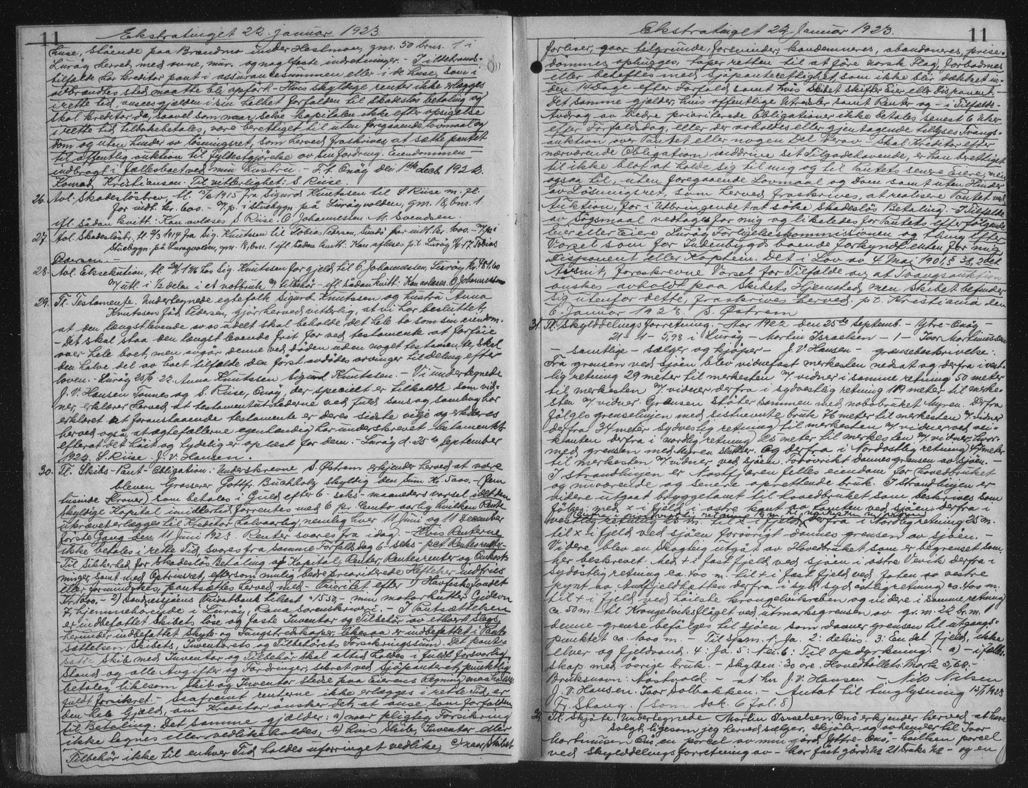 Rana sorenskriveri , AV/SAT-A-1108/1/2/2C/L0018: Mortgage book no. 18, 1923-1928, p. 11, Deed date: 22.01.1923