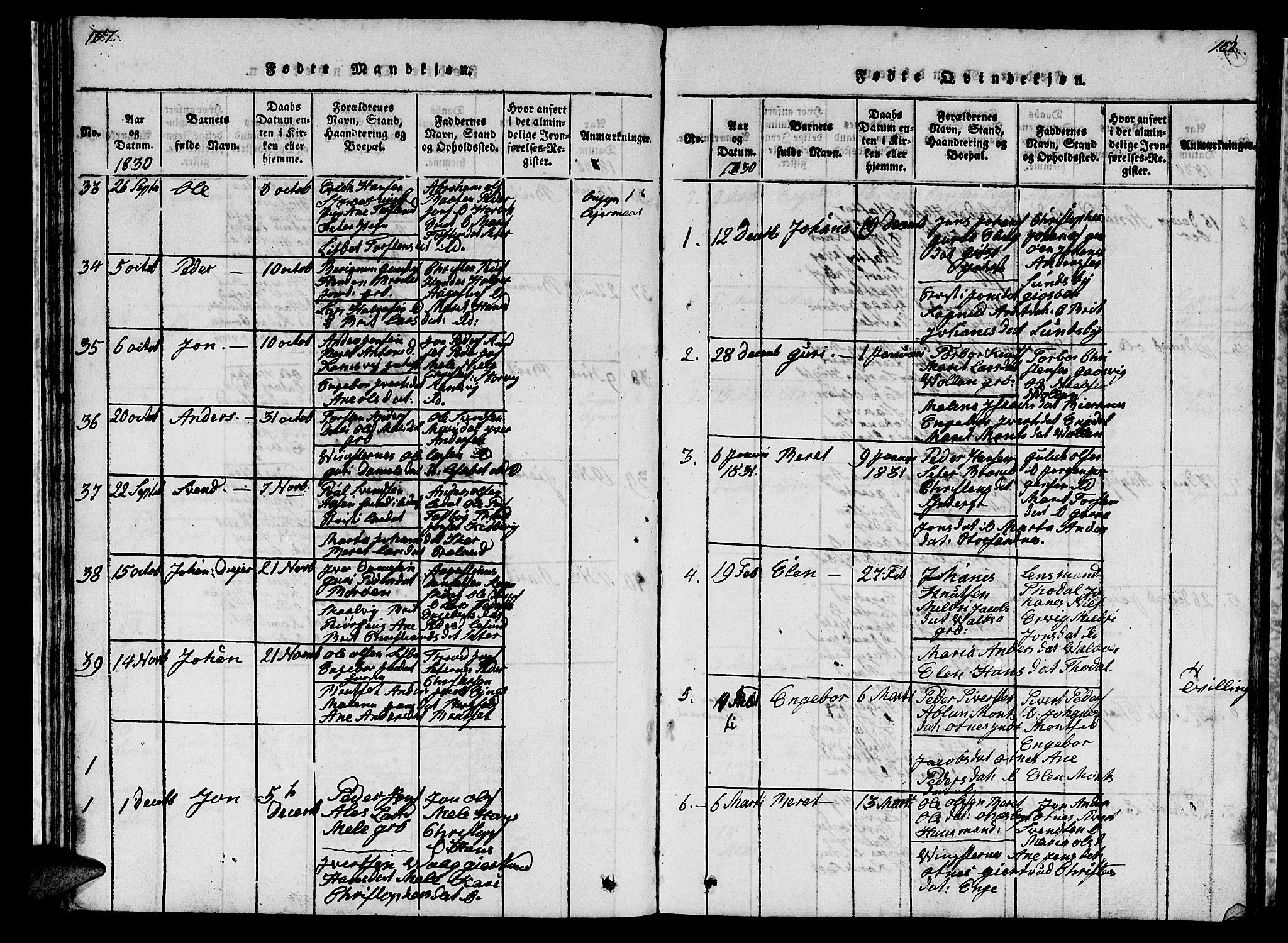 Ministerialprotokoller, klokkerbøker og fødselsregistre - Møre og Romsdal, AV/SAT-A-1454/578/L0908: Parish register (copy) no. 578C01, 1819-1837, p. 107-108