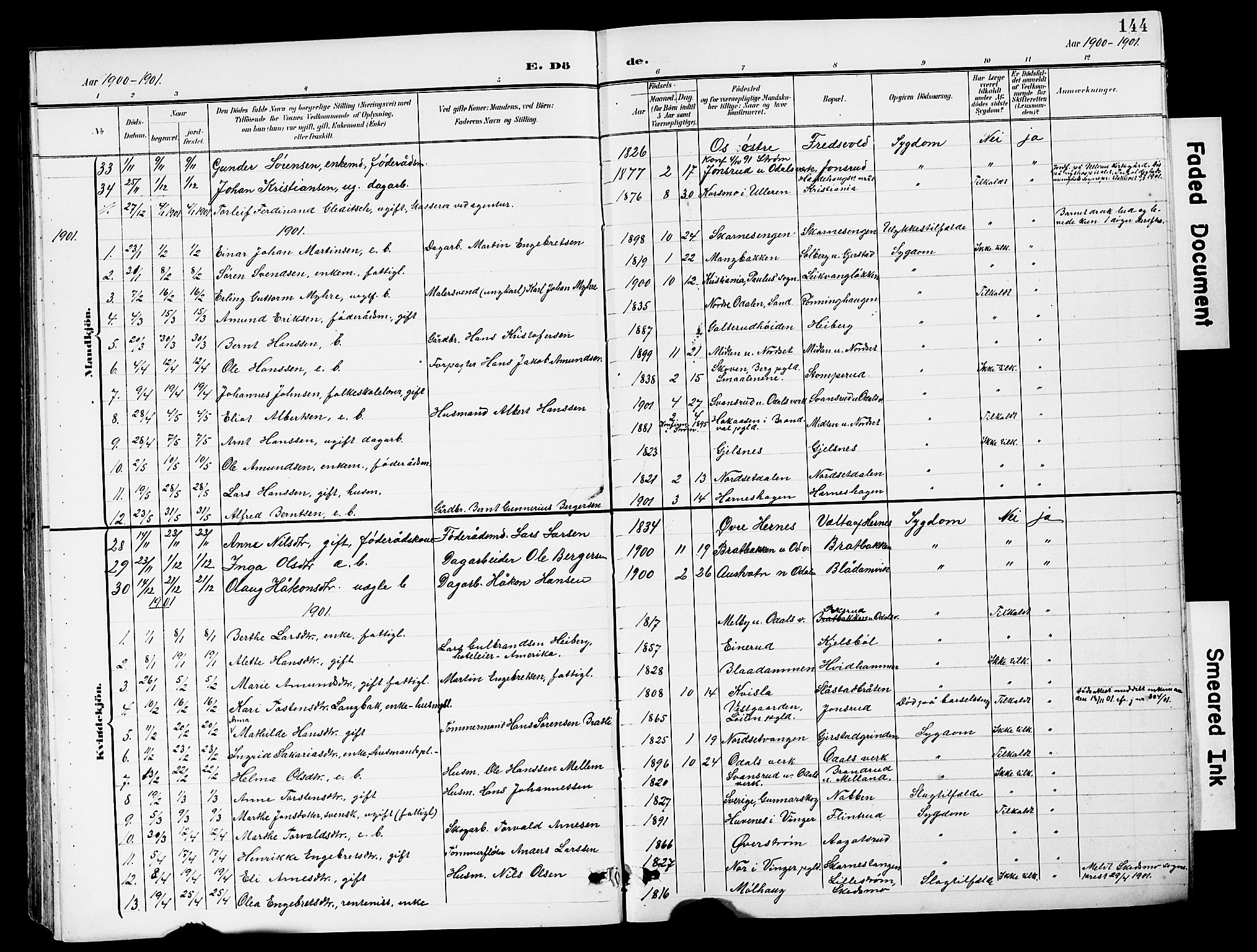 Sør-Odal prestekontor, AV/SAH-PREST-030/H/Ha/Hab/L0001: Parish register (copy) no. 1, 1895-1902, p. 144