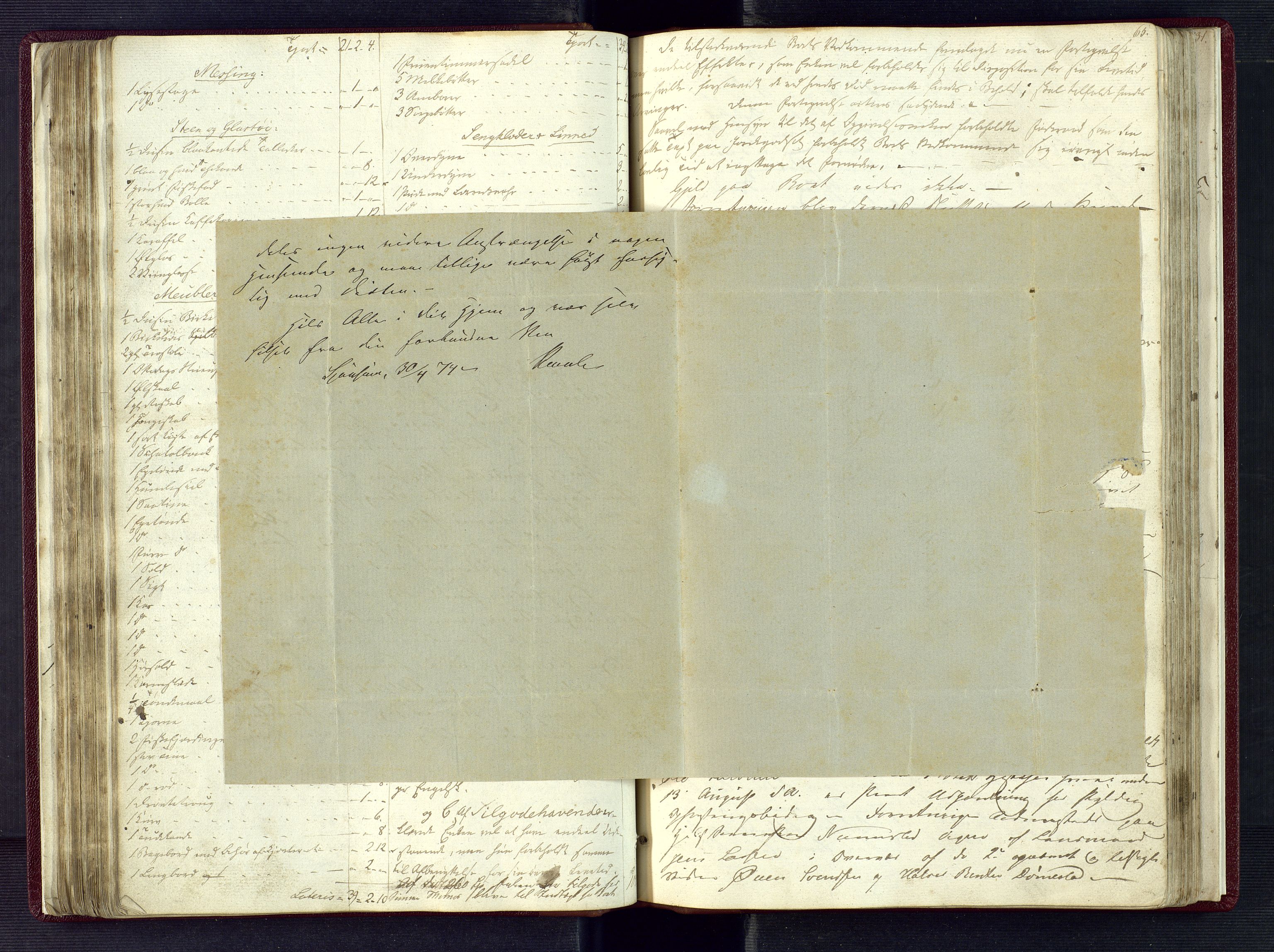 Torridal sorenskriveri, SAK/1221-0012/H/Hc/L0008: Skifteregistreringsprotokoll Tveit lensmannsdistrikt nr. 1, 1845-1857, p. 65