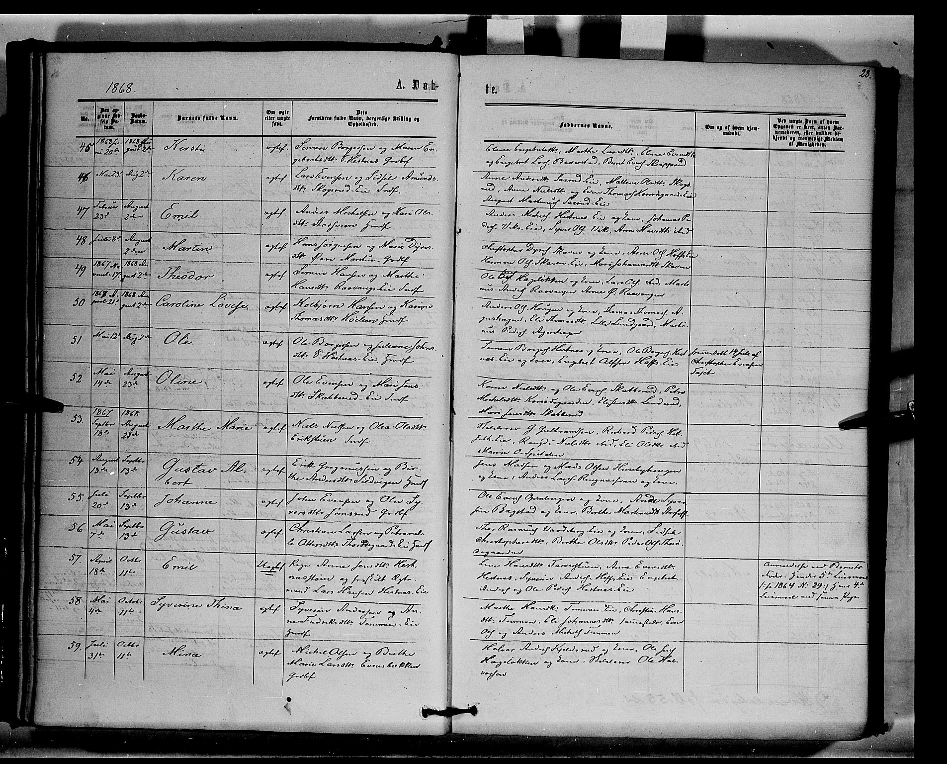 Stange prestekontor, SAH/PREST-002/K/L0014: Parish register (official) no. 14, 1862-1879, p. 28