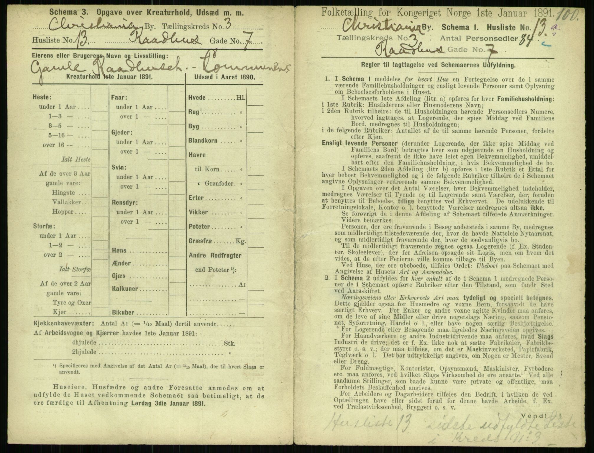 RA, 1891 census for 0301 Kristiania, 1891, p. 1201