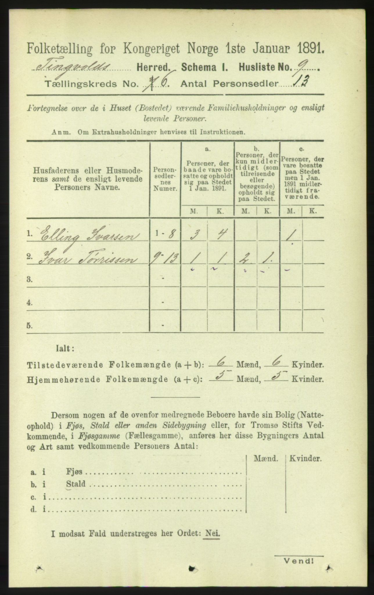 RA, 1891 census for 1560 Tingvoll, 1891, p. 2378