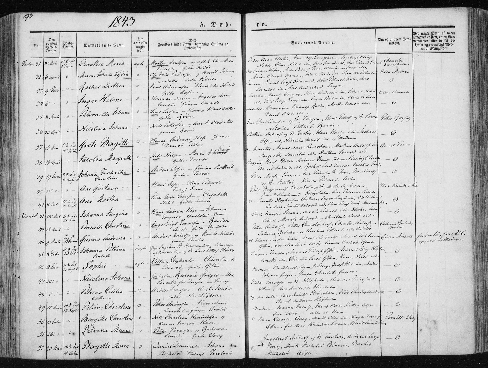 Ministerialprotokoller, klokkerbøker og fødselsregistre - Nordland, SAT/A-1459/830/L0446: Parish register (official) no. 830A10, 1831-1865, p. 193