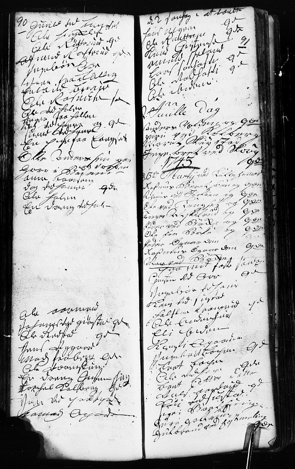 Fåberg prestekontor, SAH/PREST-086/H/Ha/Hab/L0002: Parish register (copy) no. 2, 1741-1756, p. 90-91