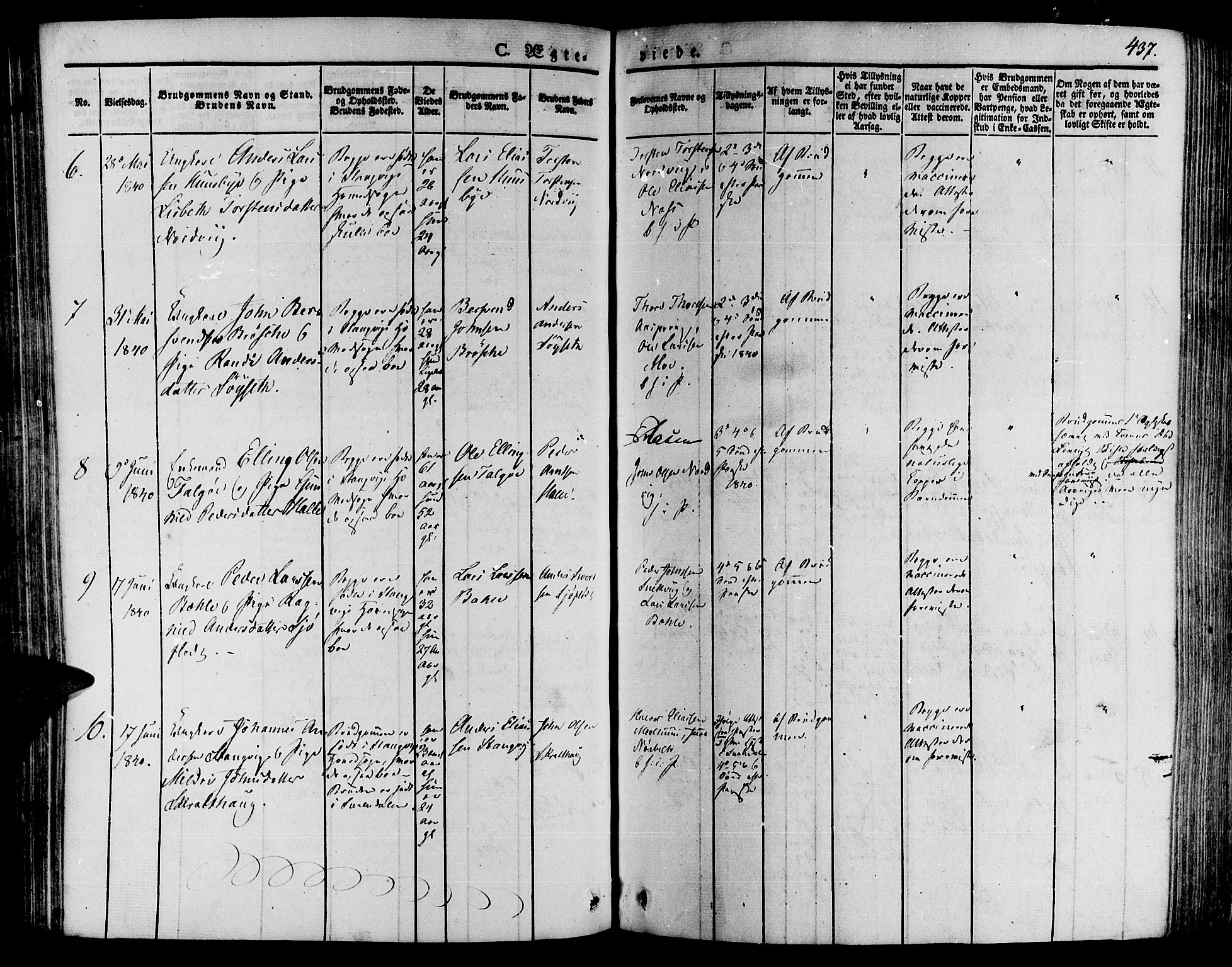 Ministerialprotokoller, klokkerbøker og fødselsregistre - Møre og Romsdal, AV/SAT-A-1454/592/L1024: Parish register (official) no. 592A03 /1, 1831-1849, p. 437