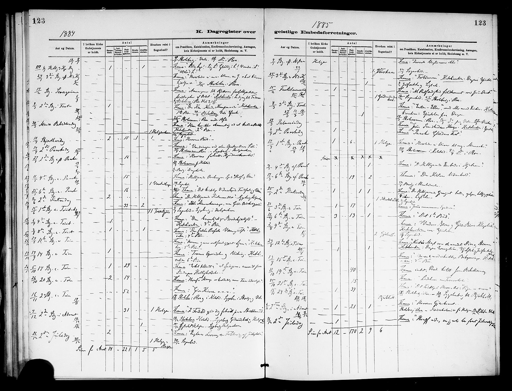 Holla kirkebøker, SAKO/A-272/F/Fa/L0009: Parish register (official) no. 9, 1881-1897, p. 123