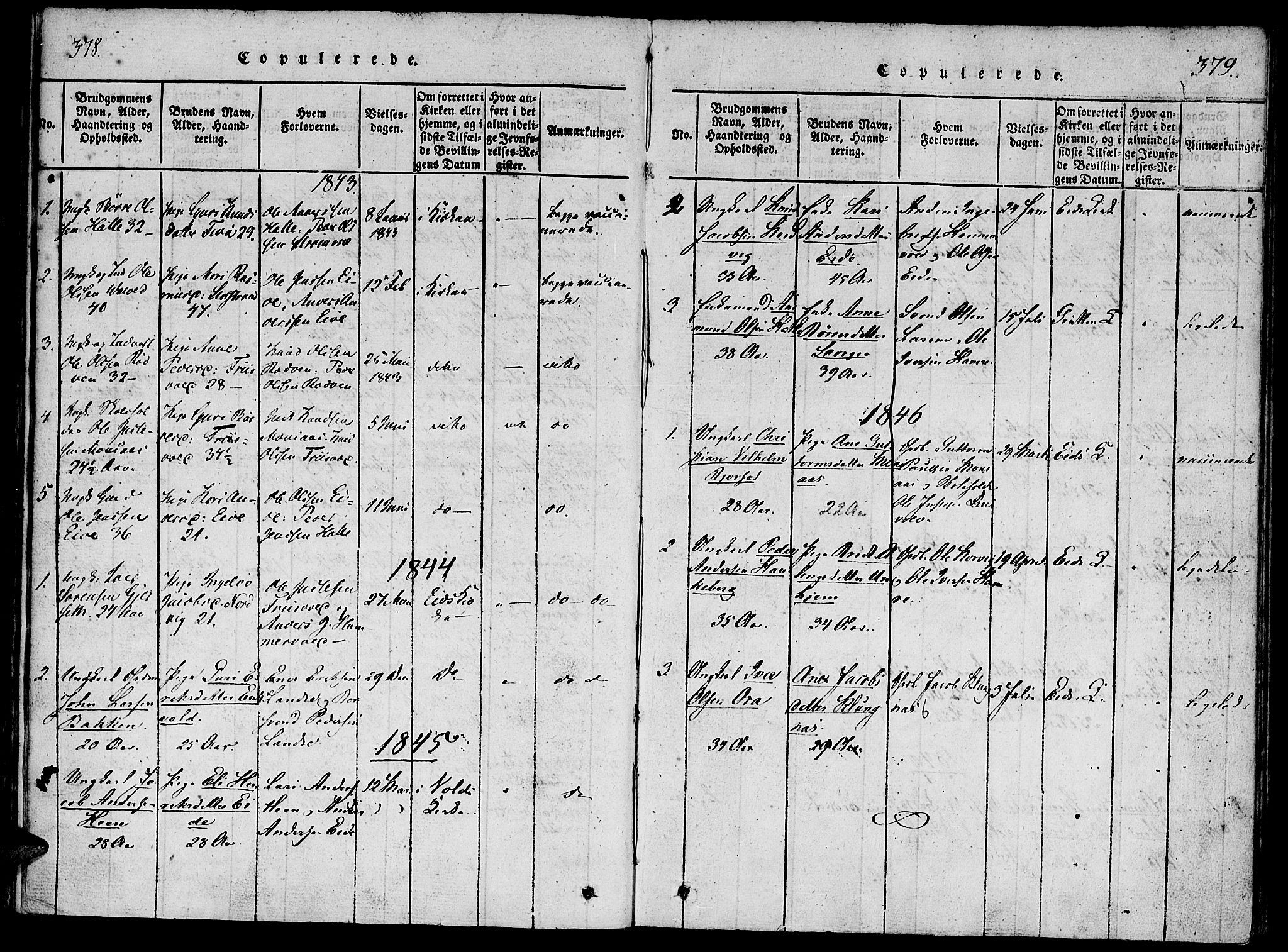 Ministerialprotokoller, klokkerbøker og fødselsregistre - Møre og Romsdal, SAT/A-1454/542/L0551: Parish register (official) no. 542A01, 1818-1853, p. 378-379