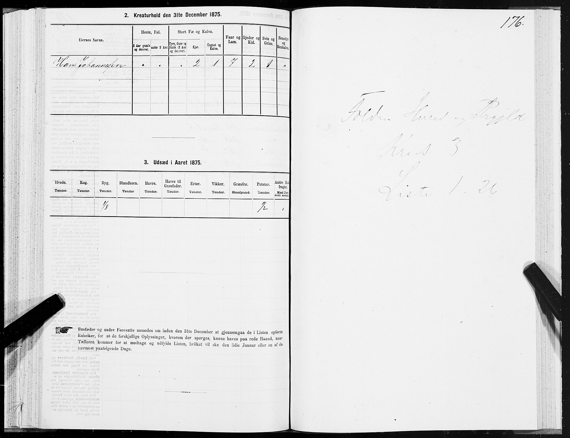 SAT, 1875 census for 1845P Folda, 1875, p. 1176