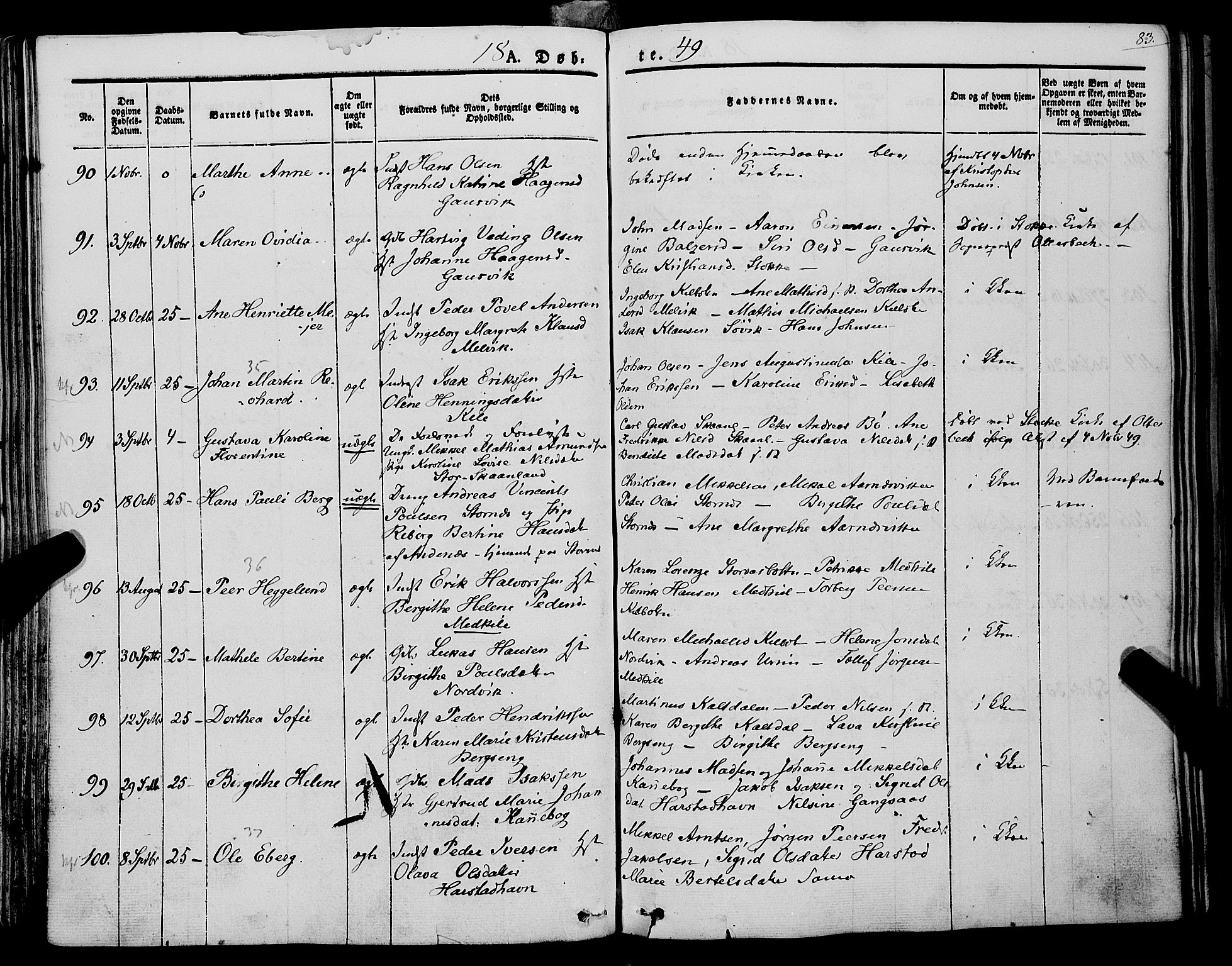 Trondenes sokneprestkontor, AV/SATØ-S-1319/H/Ha/L0009kirke: Parish register (official) no. 9, 1841-1852, p. 83