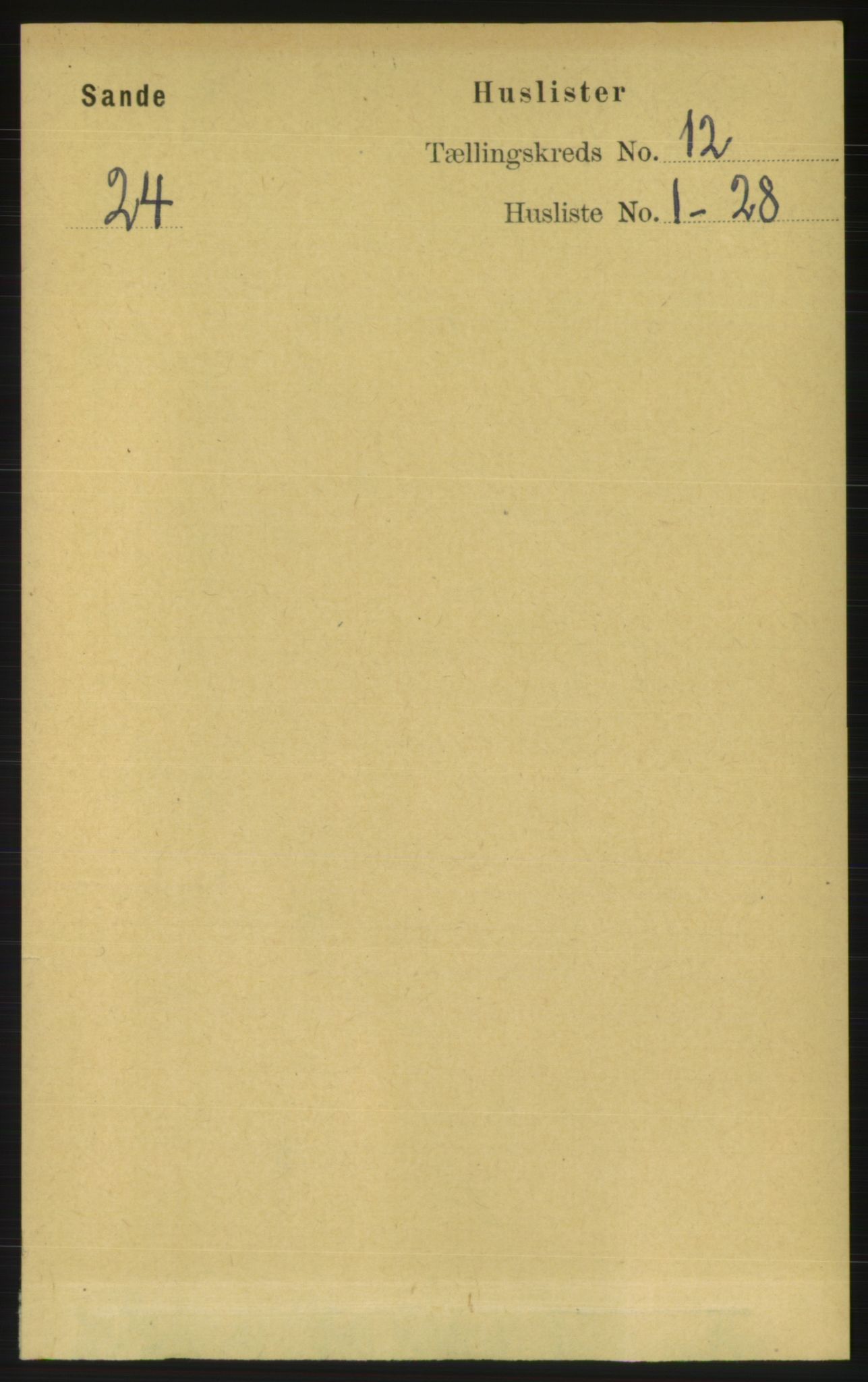 RA, 1891 census for 1514 Sande, 1891, p. 2208