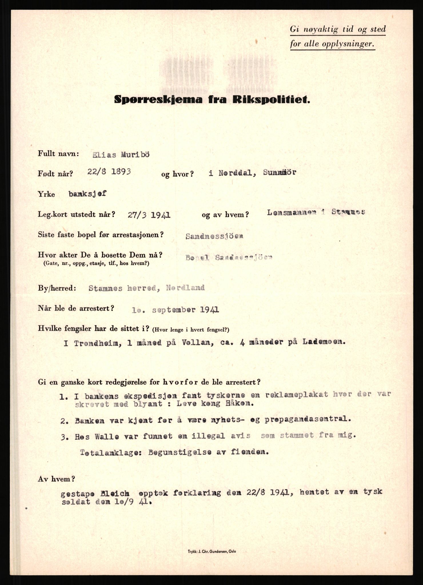 Rikspolitisjefen, AV/RA-S-1560/L/L0012: Mogensen, Øivind - Noraas, Lars, 1940-1945, p. 163