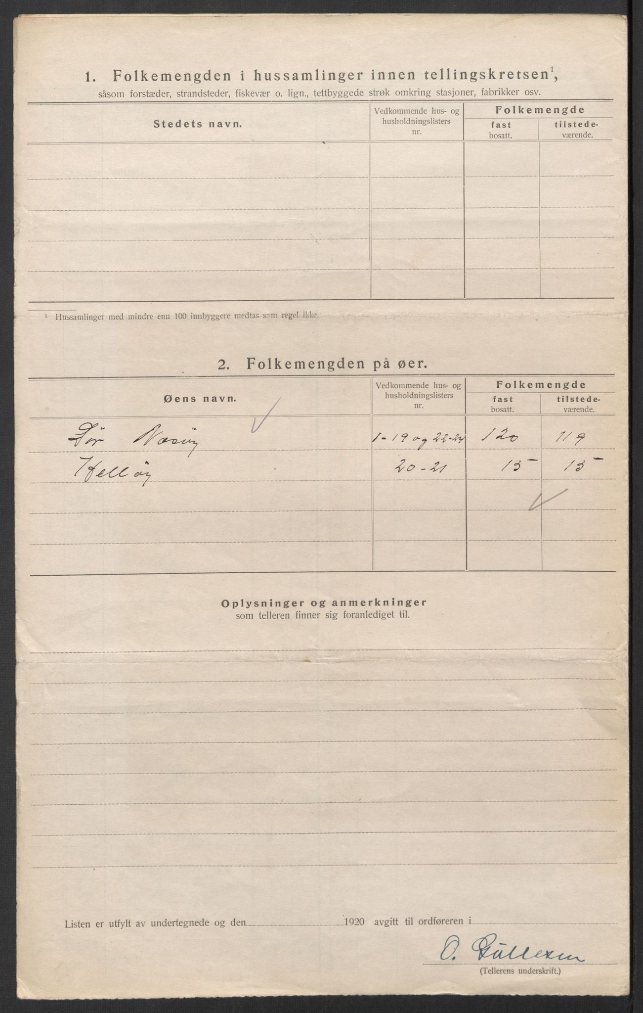 SAT, 1920 census for Lurøy, 1920, p. 60