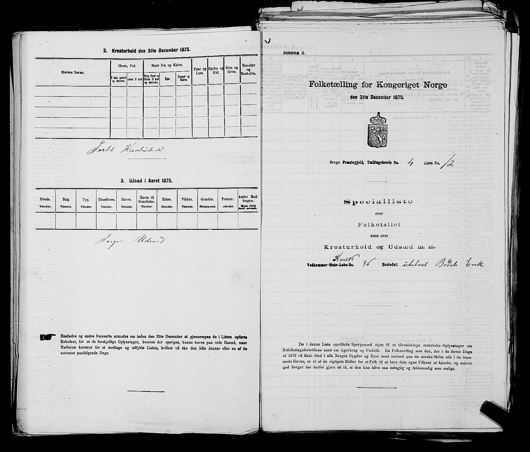 RA, 1875 census for 0116P Berg, 1875, p. 467