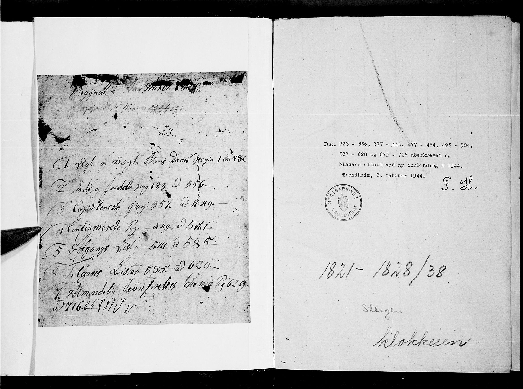 Ministerialprotokoller, klokkerbøker og fødselsregistre - Nordland, SAT/A-1459/855/L0812: Parish register (official) no. 855C01, 1821-1838