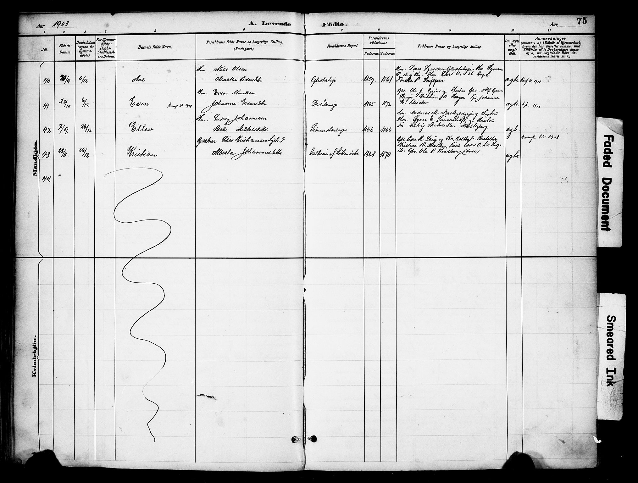 Ringsaker prestekontor, AV/SAH-PREST-014/K/Ka/L0016: Parish register (official) no. 16, 1891-1904, p. 75