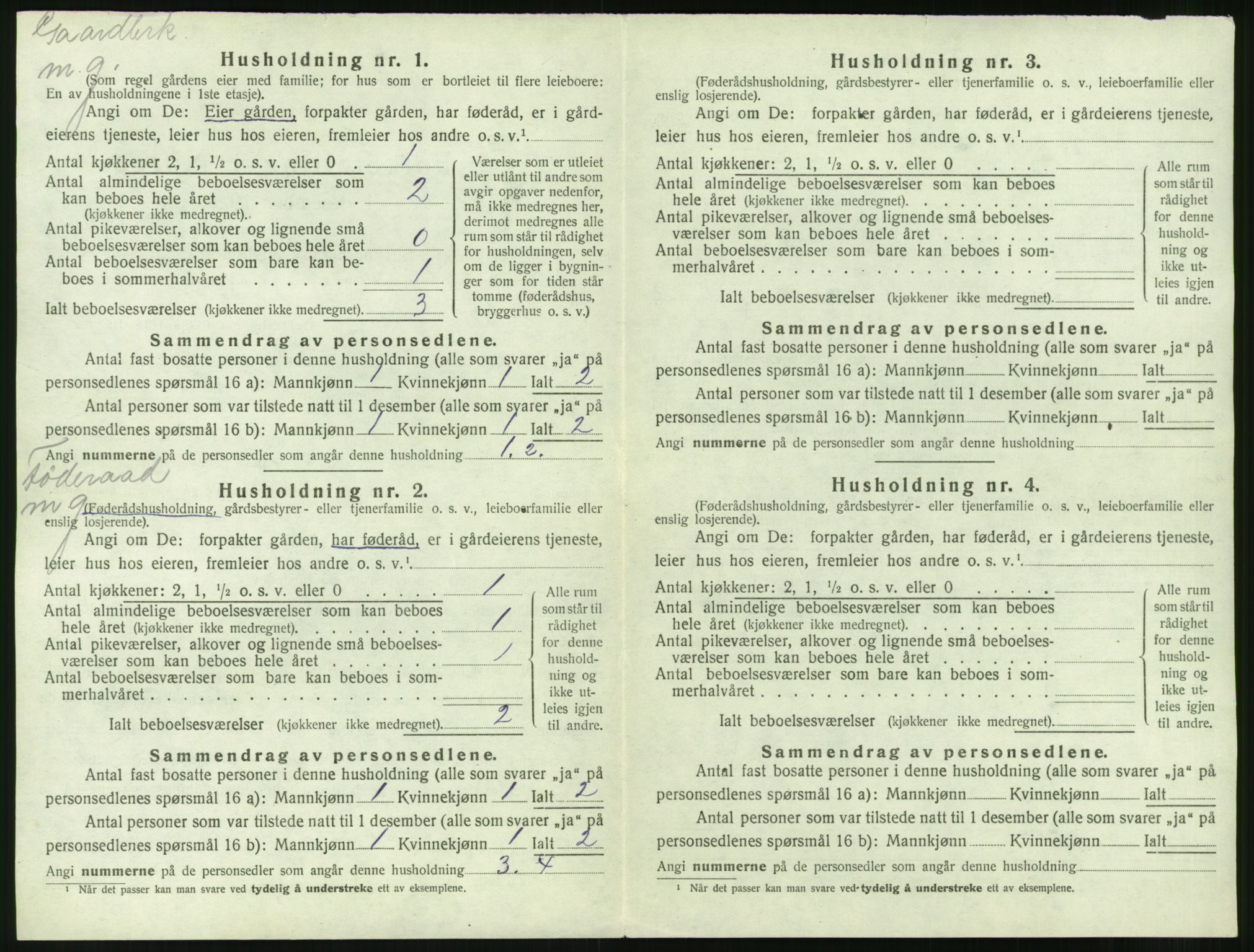 SAST, 1920 census for Sauda, 1920, p. 47