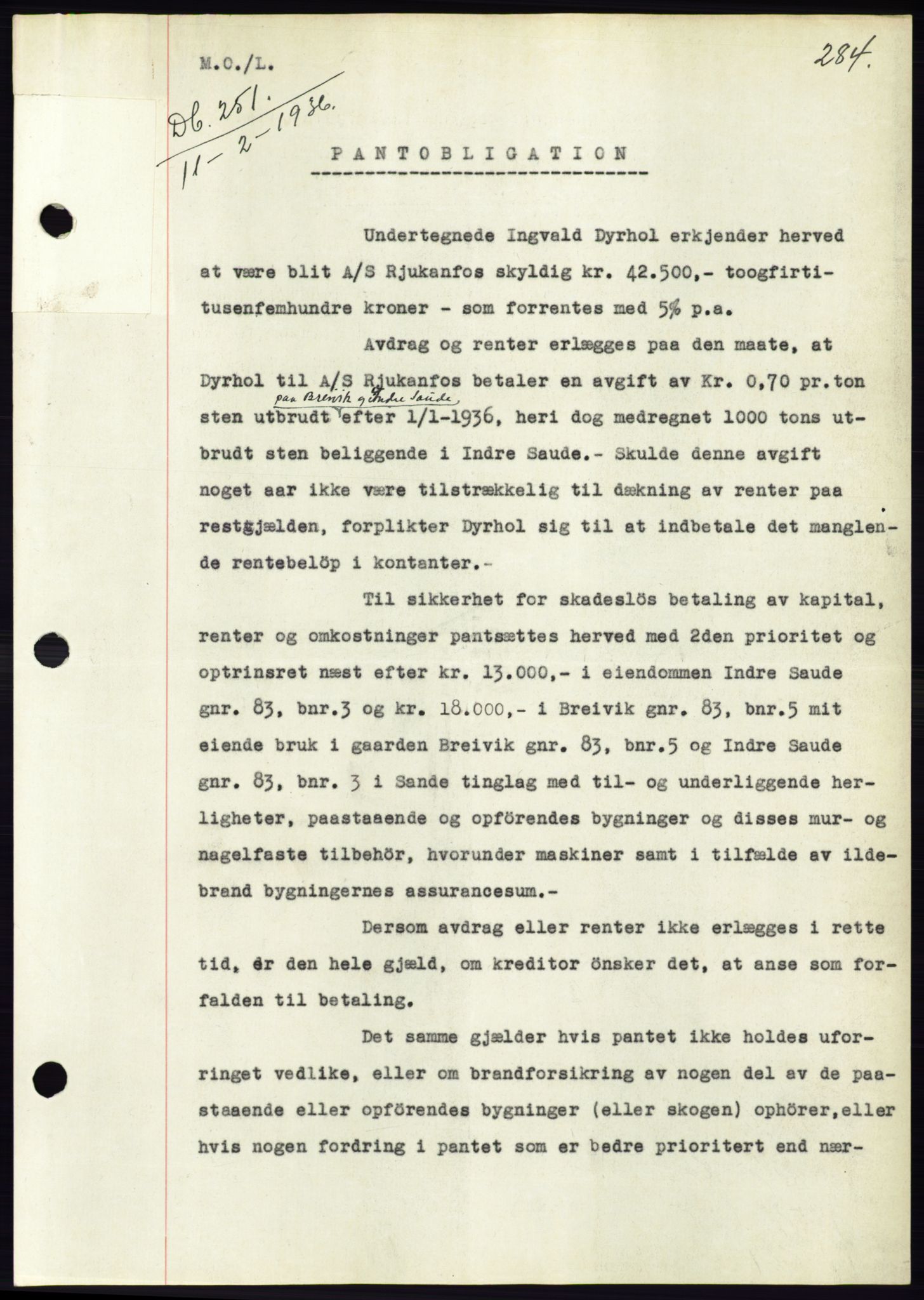 Søre Sunnmøre sorenskriveri, AV/SAT-A-4122/1/2/2C/L0060: Mortgage book no. 54, 1935-1936, Deed date: 11.02.1936