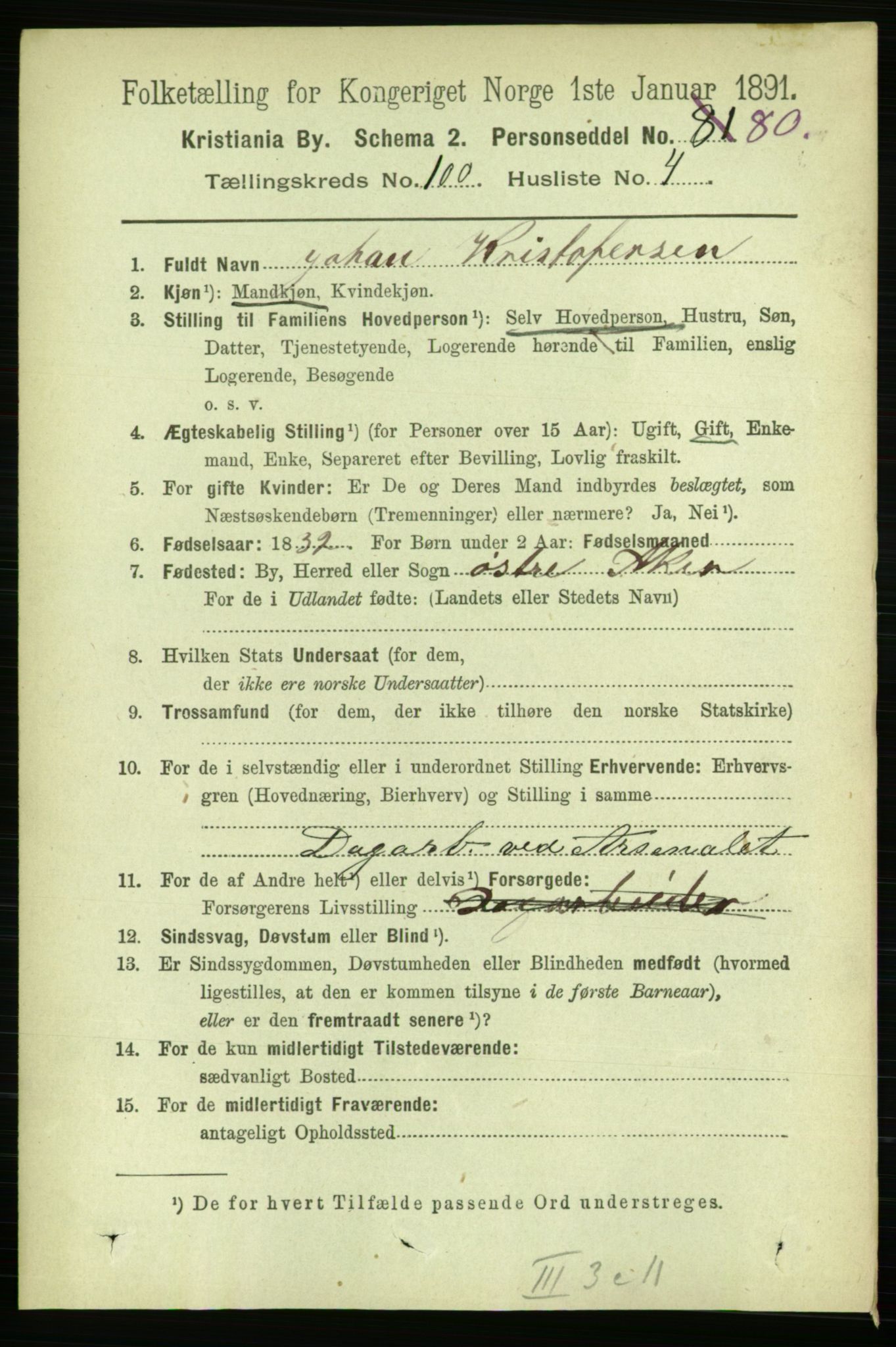RA, 1891 census for 0301 Kristiania, 1891, p. 49318
