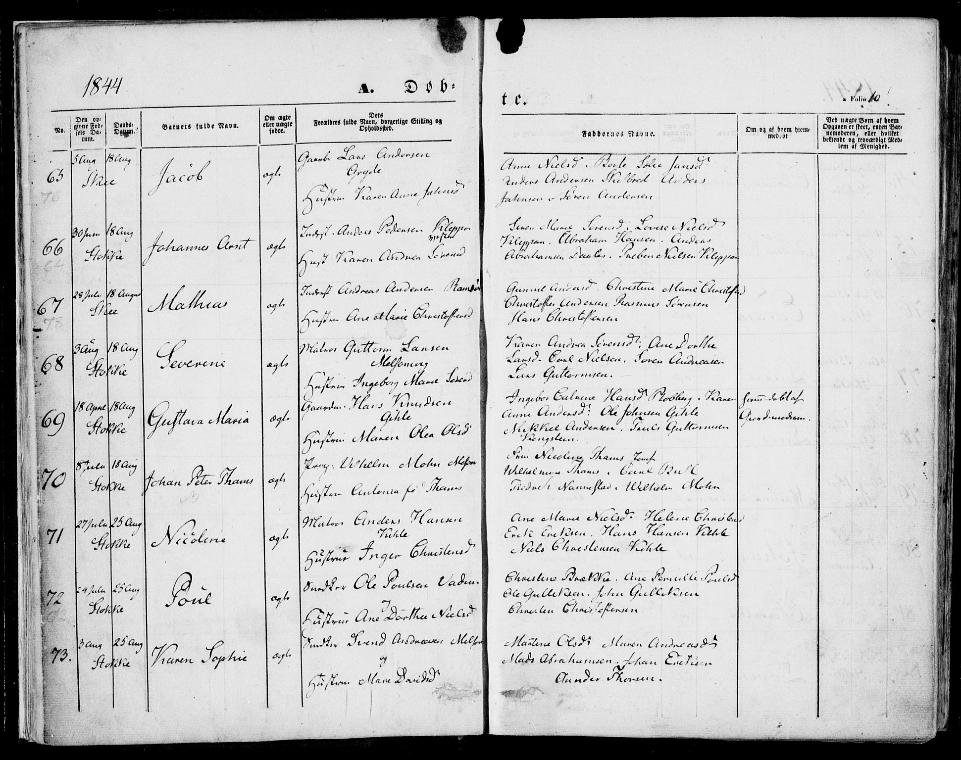 Stokke kirkebøker, AV/SAKO-A-320/F/Fa/L0007: Parish register (official) no. I 7, 1844-1857, p. 10
