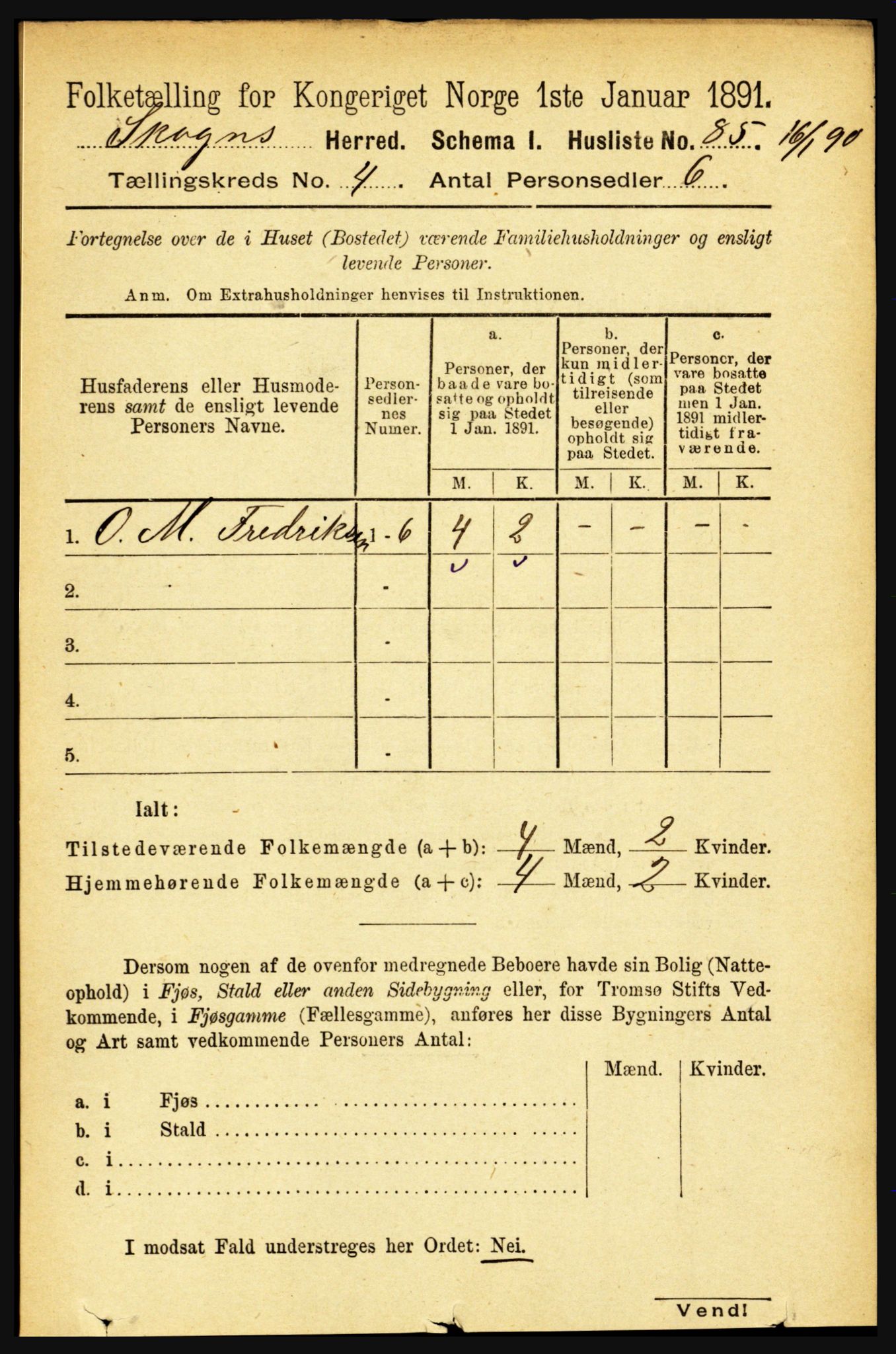 RA, 1891 census for 1719 Skogn, 1891, p. 2352