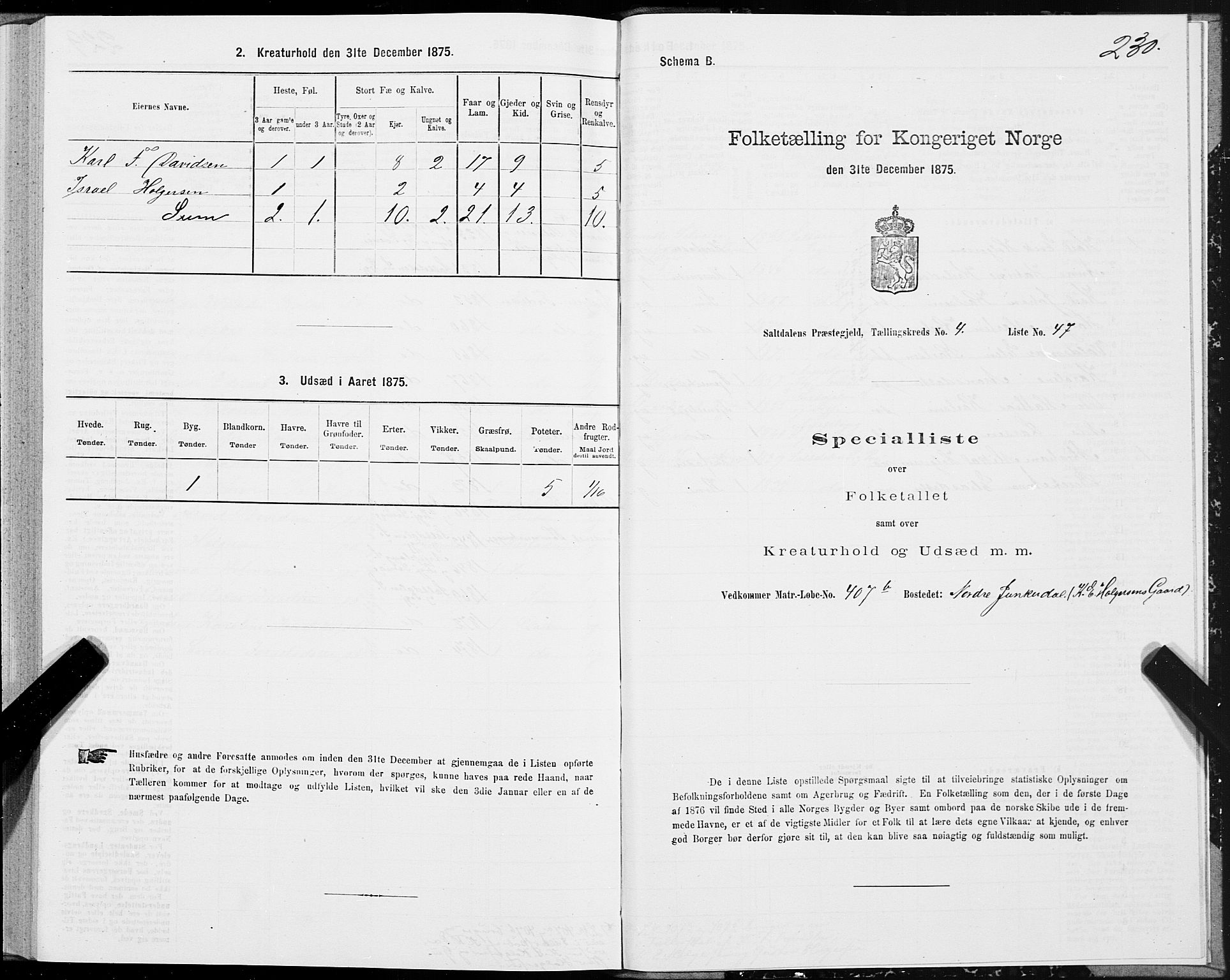 SAT, 1875 census for 1840P Saltdal, 1875, p. 2230