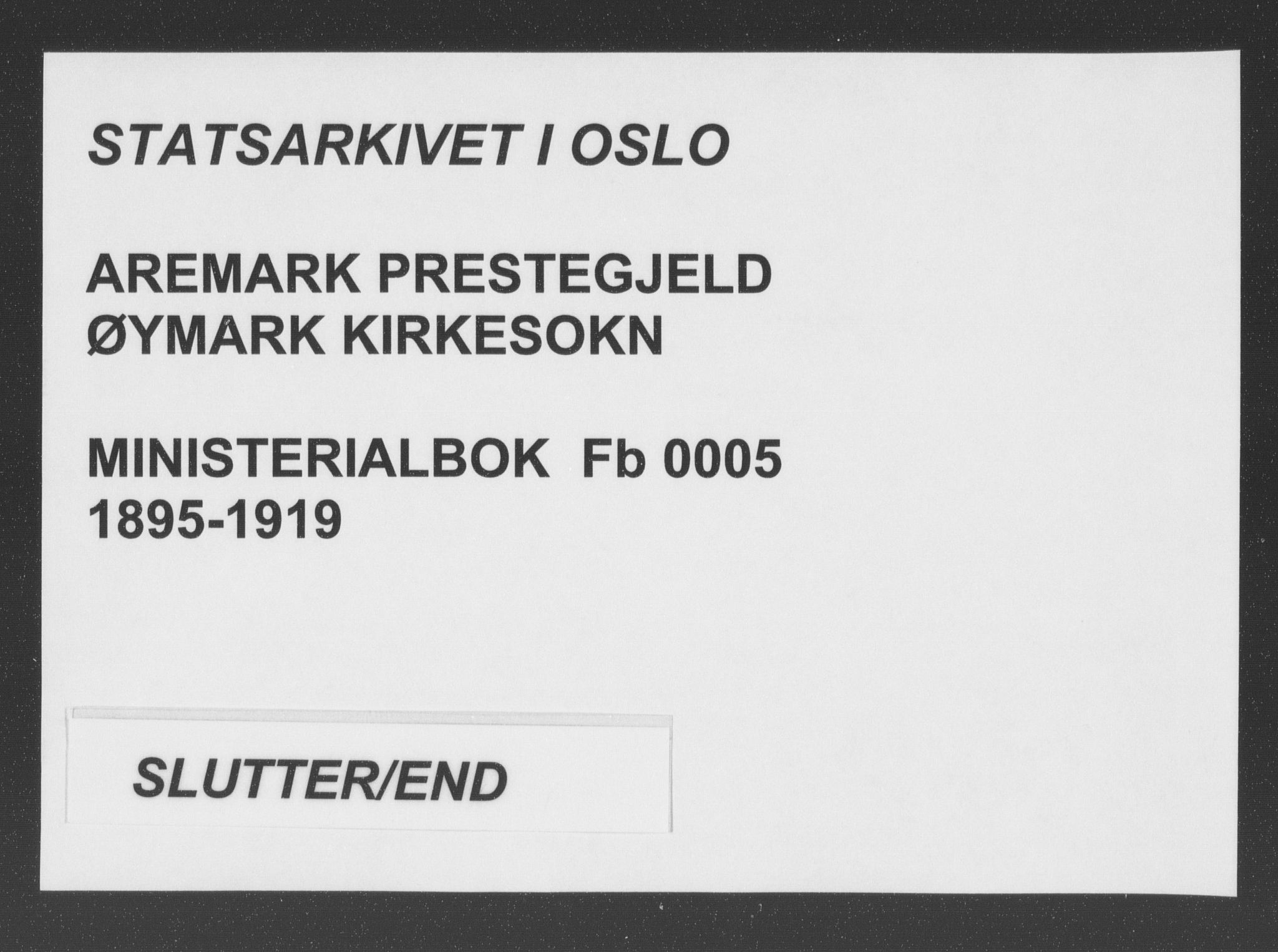 Aremark prestekontor Kirkebøker, SAO/A-10899/F/Fb/L0005: Parish register (official) no. II 5, 1895-1919