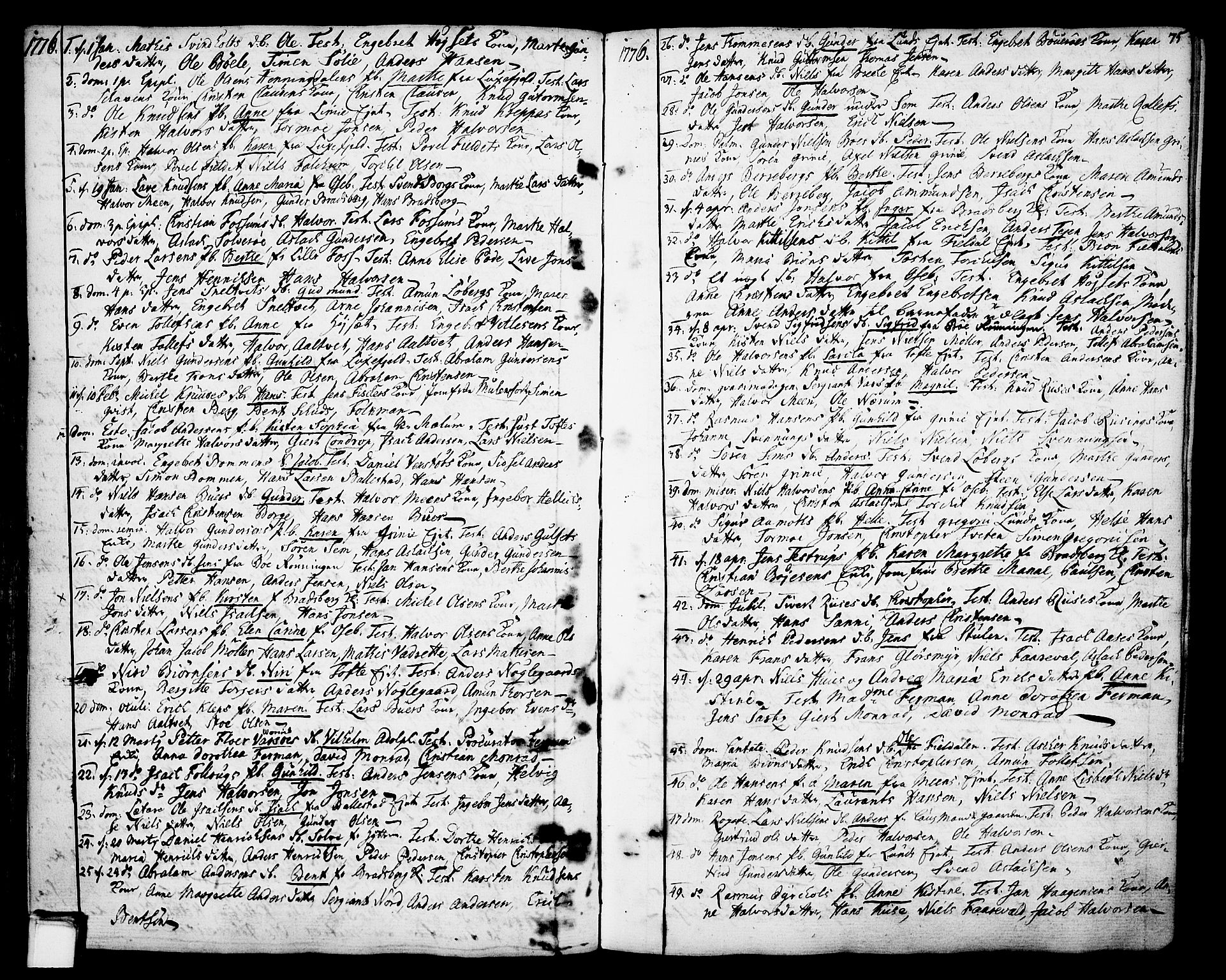 Gjerpen kirkebøker, SAKO/A-265/F/Fa/L0002: Parish register (official) no. I 2, 1747-1795, p. 75