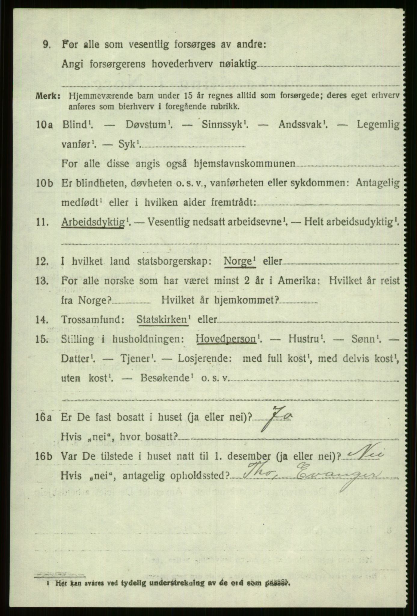 SAB, 1920 census for Voss, 1920, p. 16686