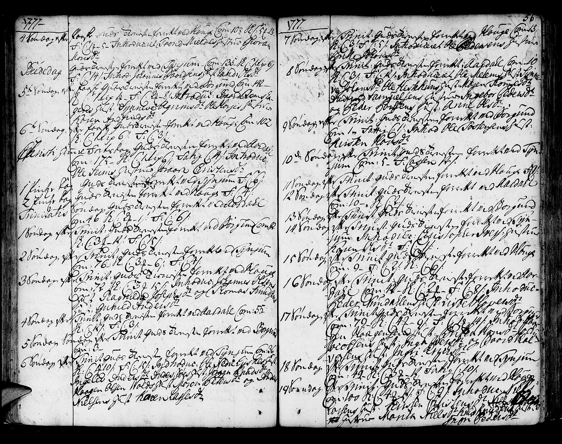 Lærdal sokneprestembete, SAB/A-81201: Parish register (official) no. A 2, 1752-1782, p. 56