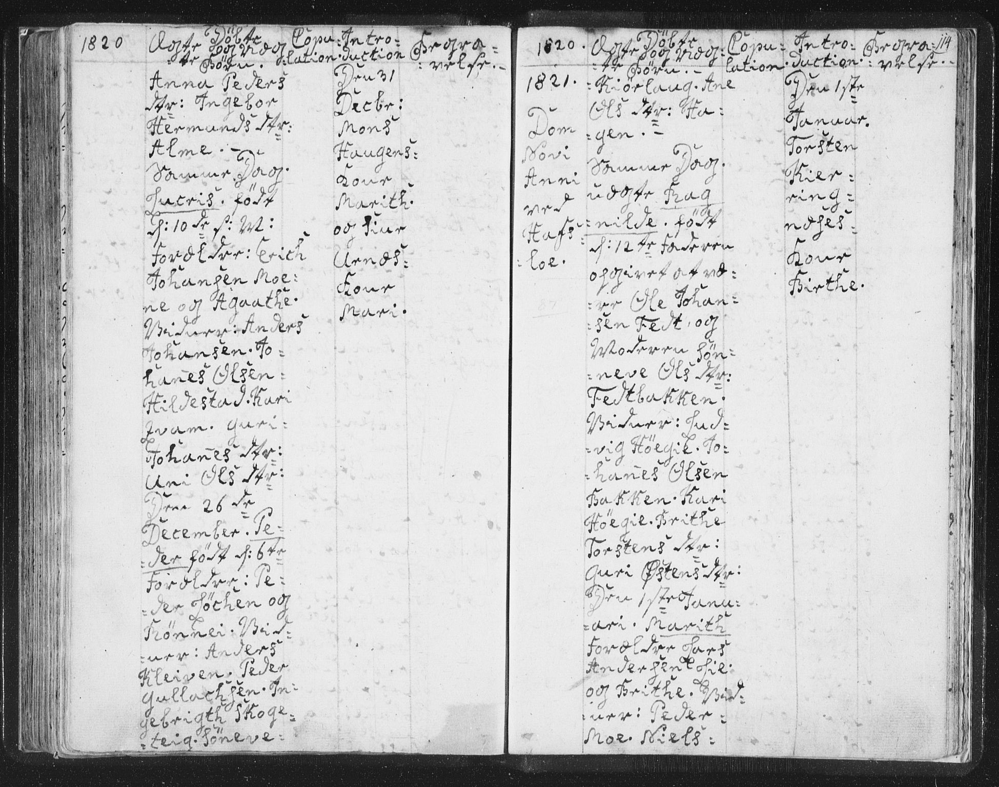 Hafslo sokneprestembete, SAB/A-80301/H/Haa/Haaa/L0003: Parish register (official) no. A 3, 1807-1821, p. 114