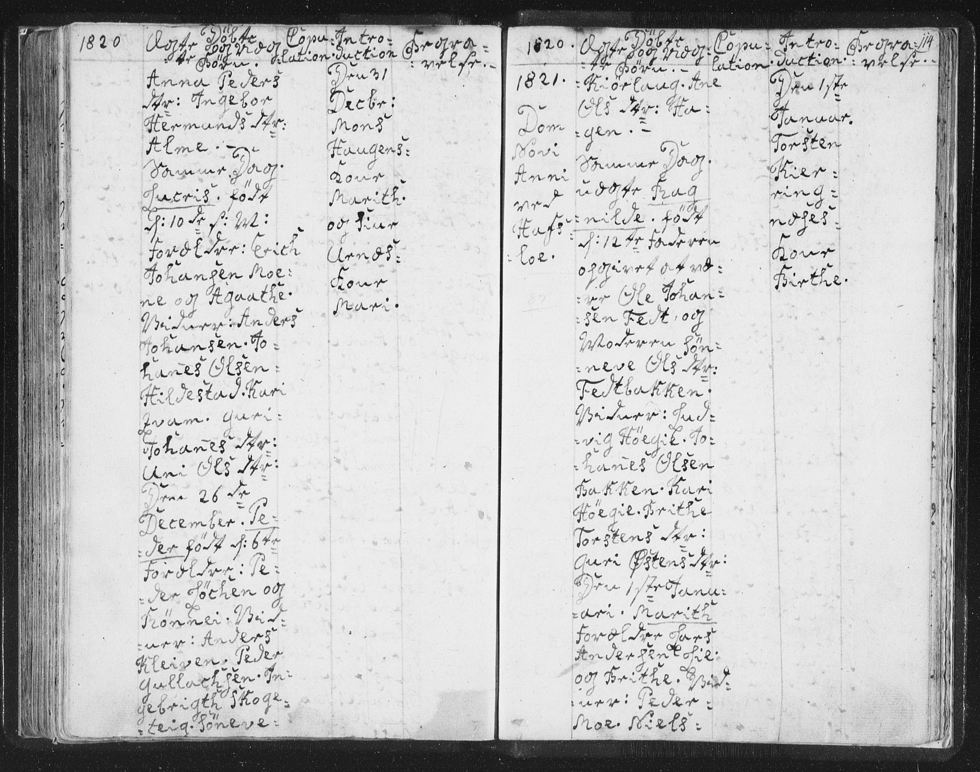 Hafslo sokneprestembete, AV/SAB-A-80301/H/Haa/Haaa/L0003: Parish register (official) no. A 3, 1807-1821, p. 114