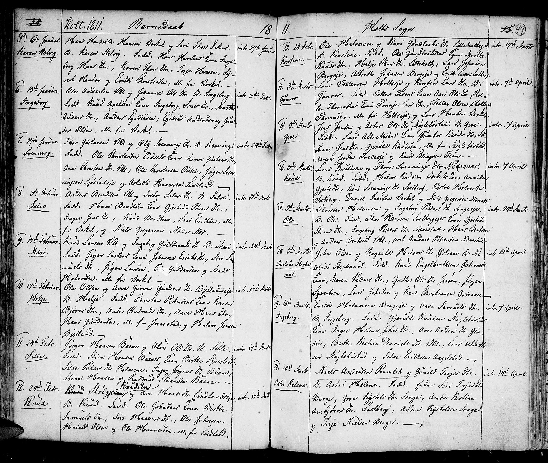 Holt sokneprestkontor, AV/SAK-1111-0021/F/Fa/L0004: Parish register (official) no. A 4, 1799-1813, p. 49