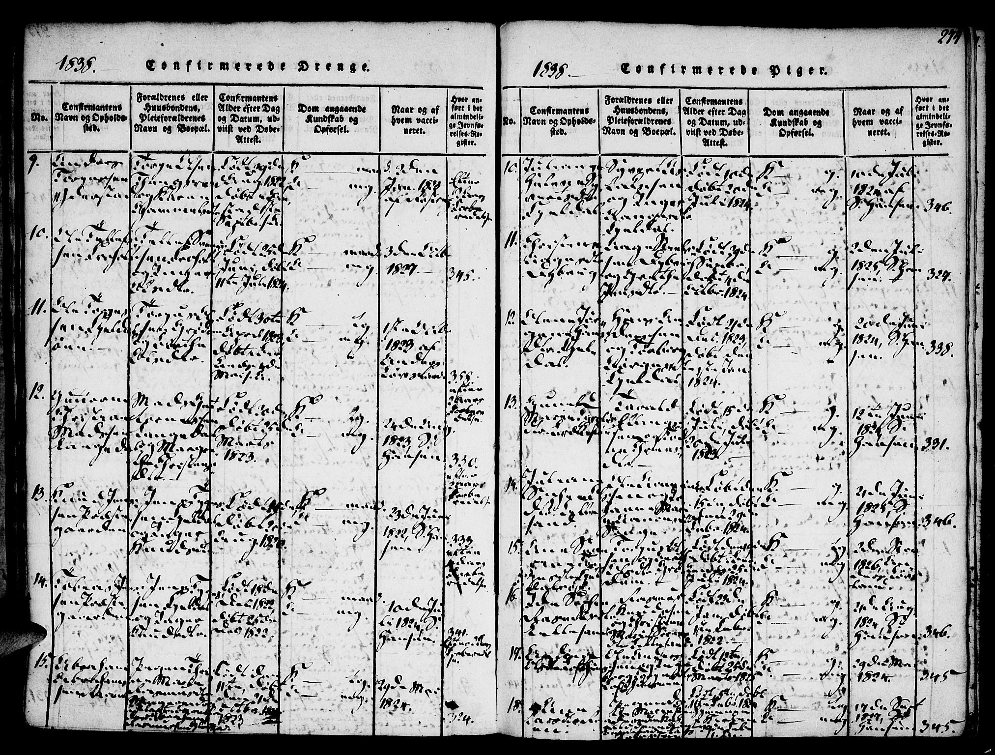 Vestre Moland sokneprestkontor, AV/SAK-1111-0046/F/Fa/Fab/L0003: Parish register (official) no. A 3, 1816-1843, p. 274