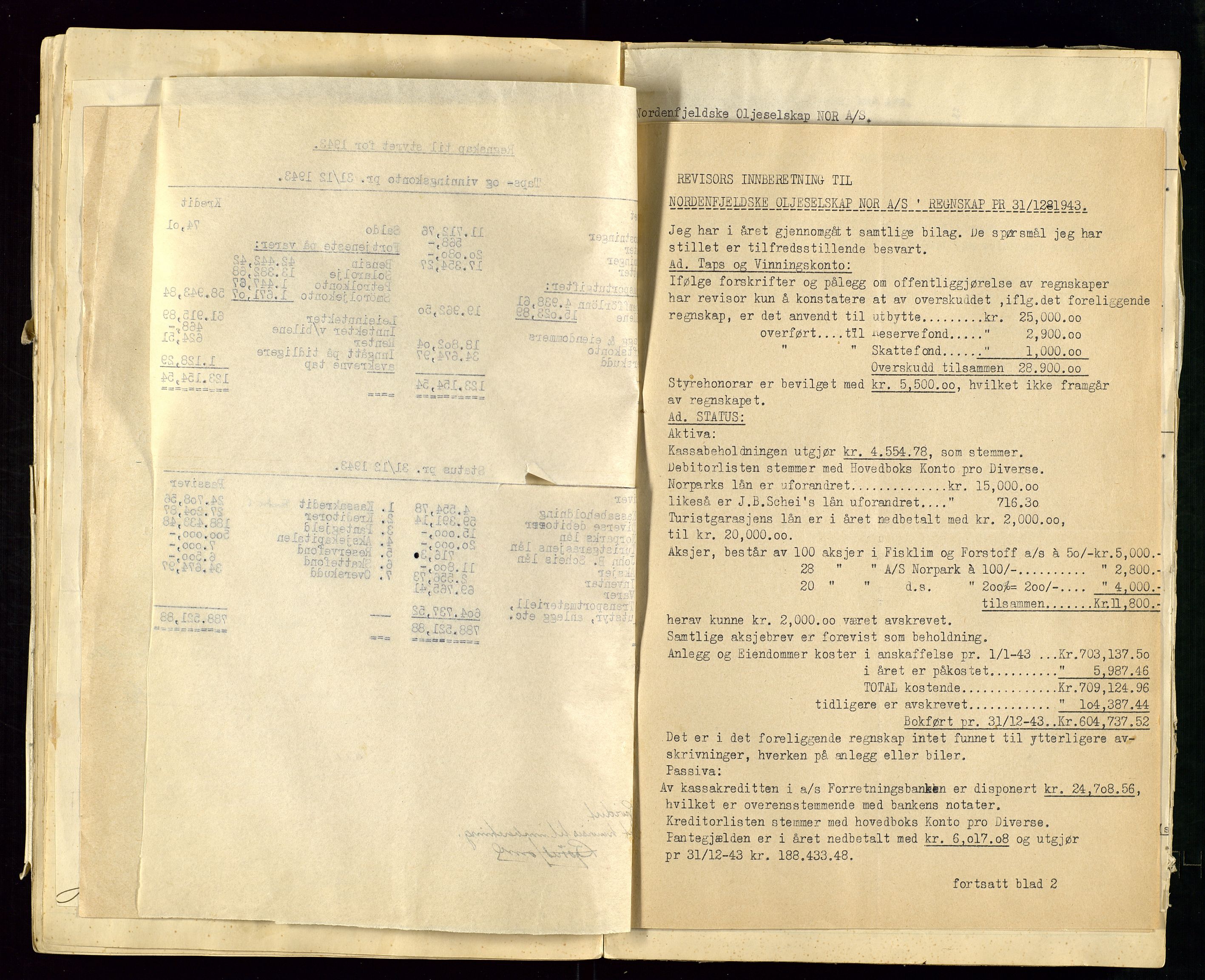 PA 1519 - Nordenfjeldske Oljeselskap, NOR A/S, AV/SAST-A-101924/A/L0001: Styreprotokoll, 1937-1962, p. 49