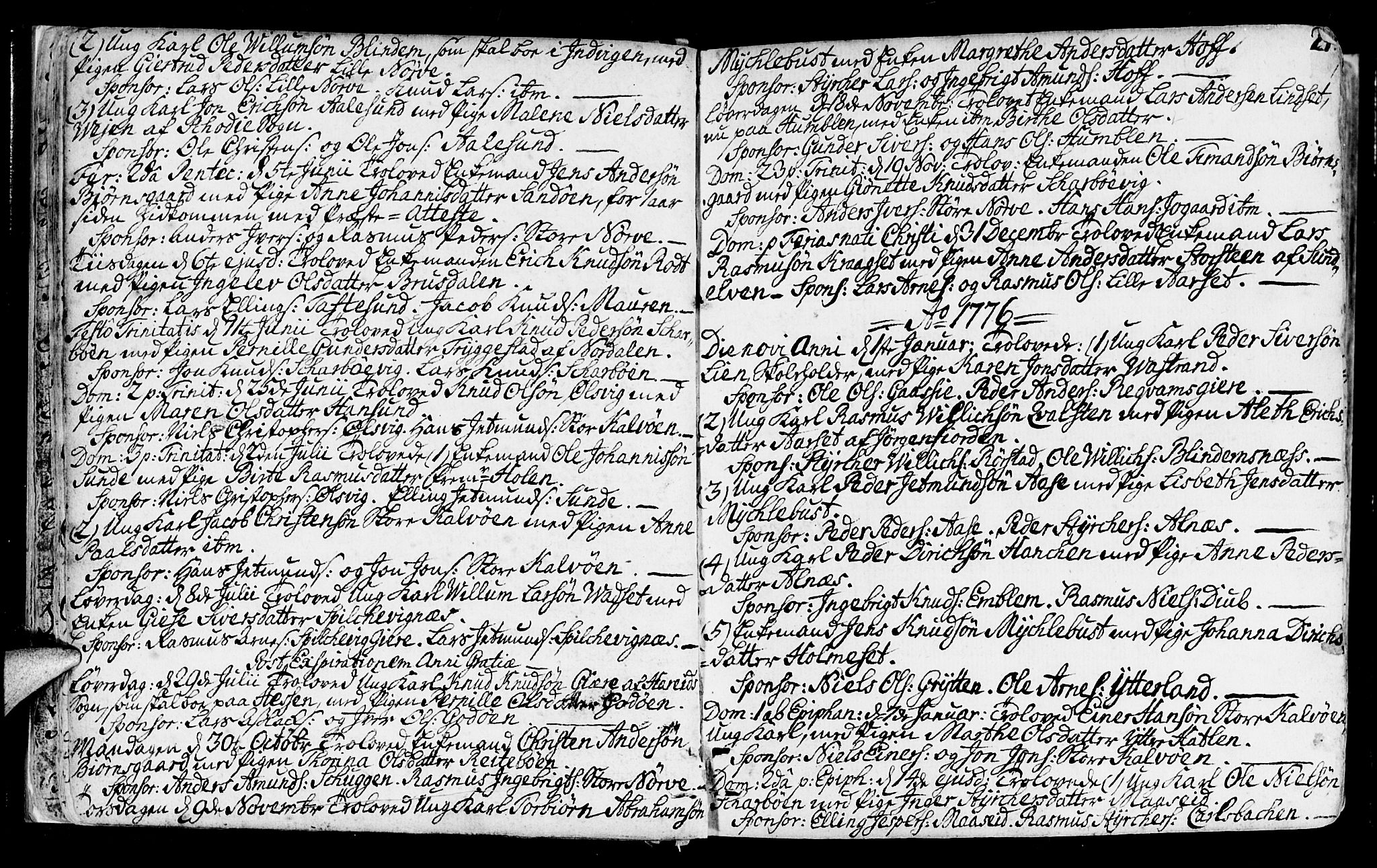 Ministerialprotokoller, klokkerbøker og fødselsregistre - Møre og Romsdal, AV/SAT-A-1454/528/L0392: Parish register (official) no. 528A03, 1762-1800, p. 21