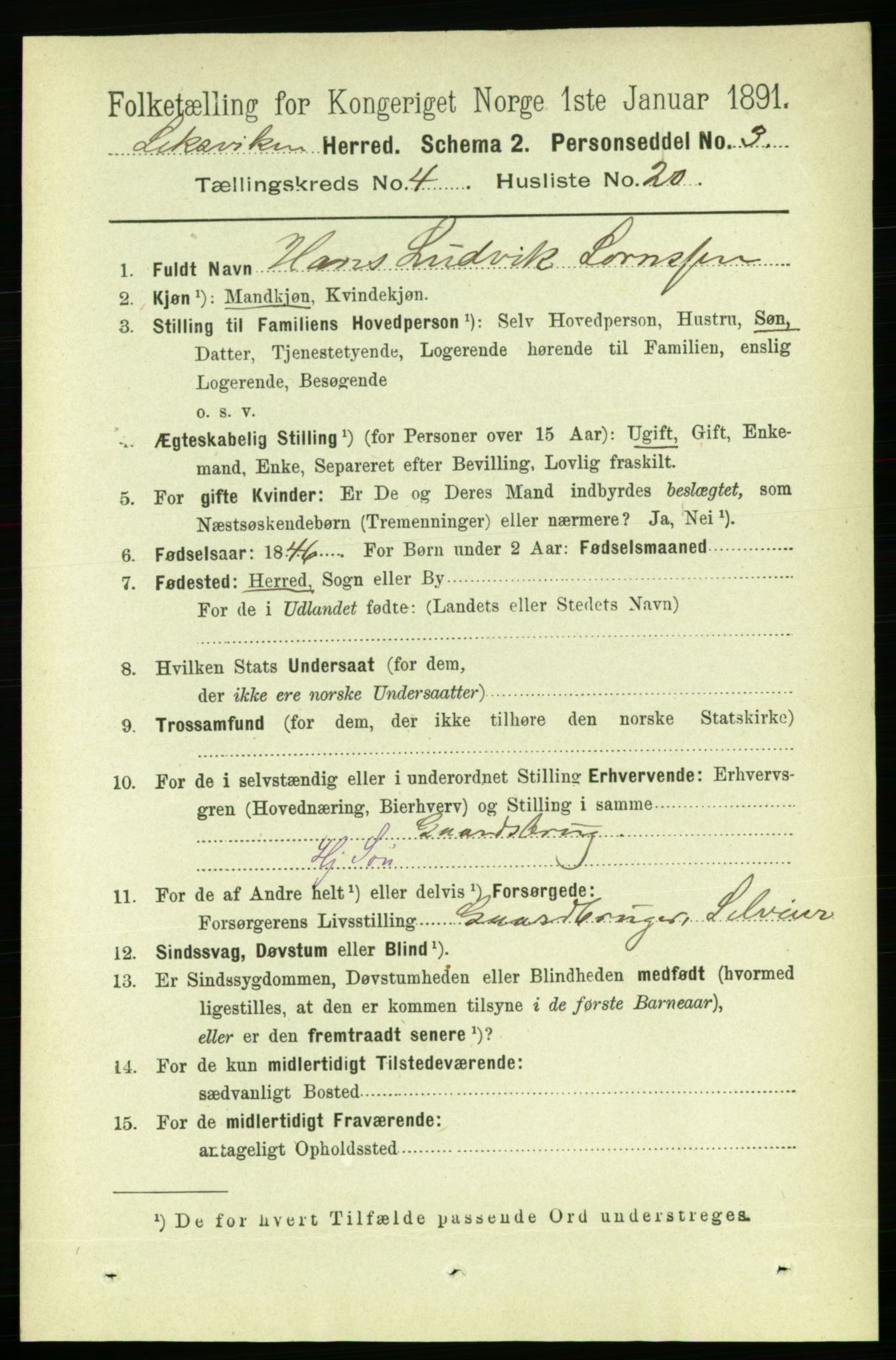 RA, 1891 census for 1718 Leksvik, 1891, p. 2040