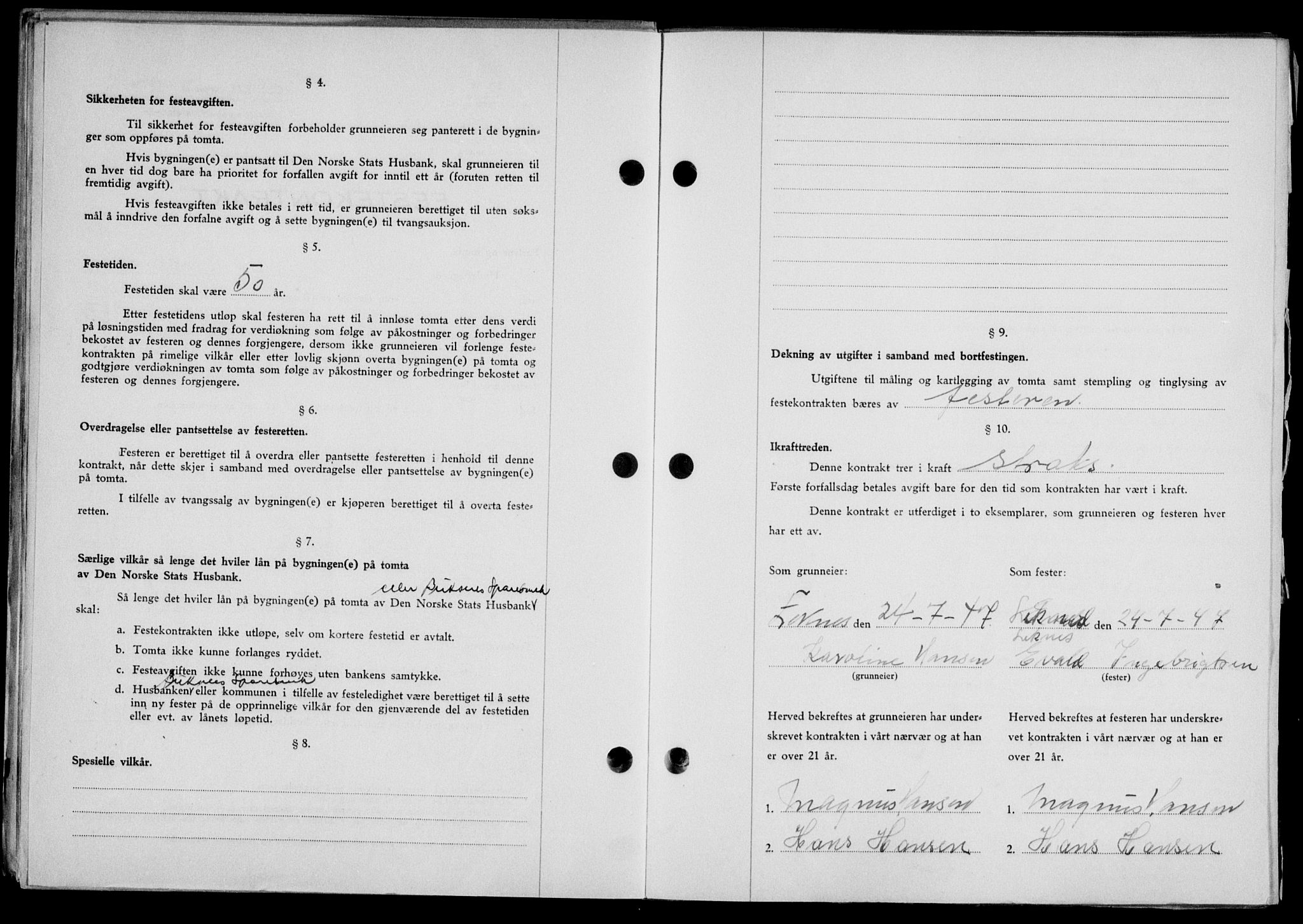 Lofoten sorenskriveri, SAT/A-0017/1/2/2C/L0016a: Mortgage book no. 16a, 1947-1947, Diary no: : 1198/1947